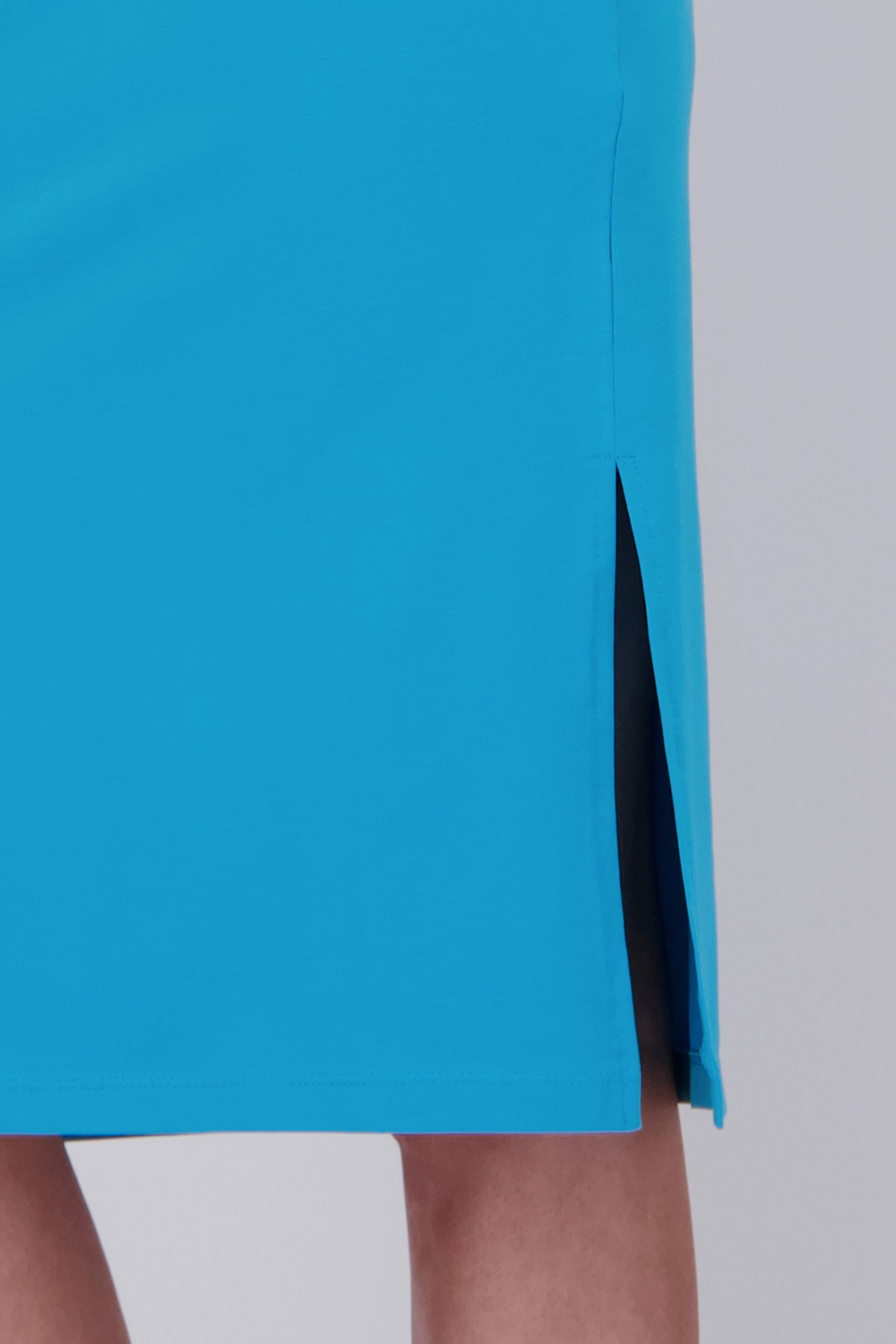 Lang blauw kleedje met splitjes van Liberty Loving nature voor Dames