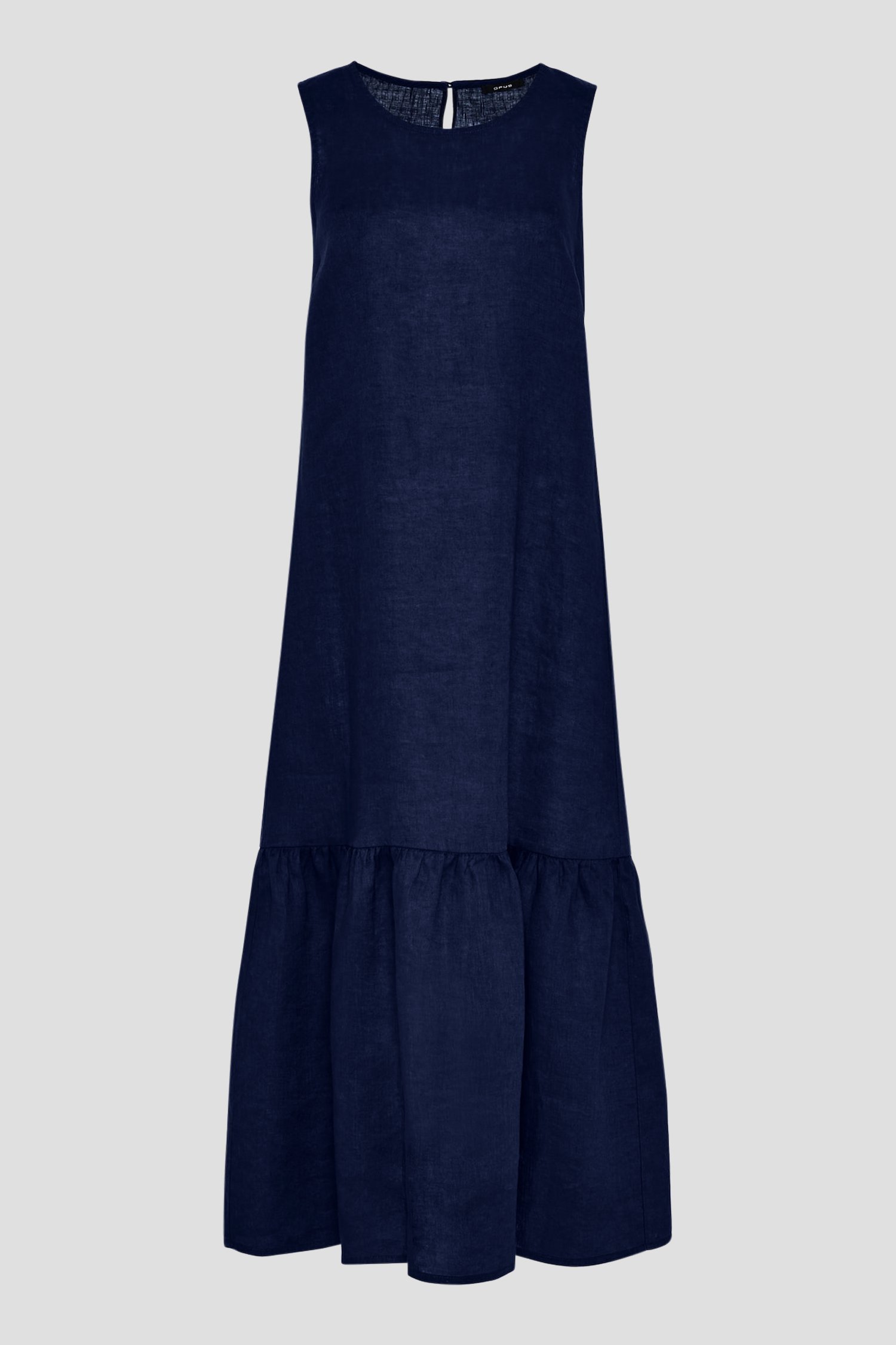 Lang donkerblauw kleedje in linnen van Opus voor Dames