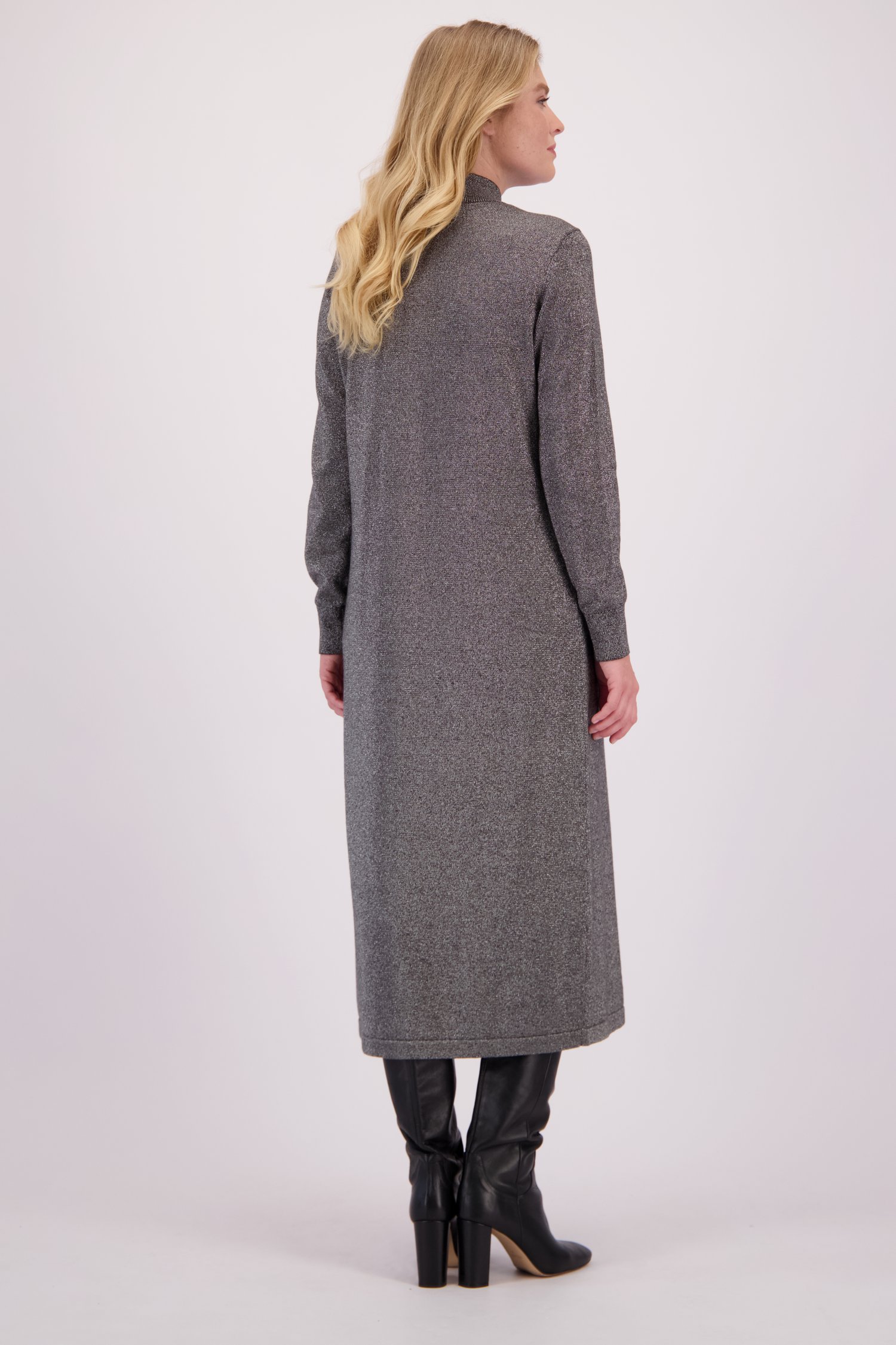 Achterkant van Lang grijs glitterend kleedje door Libelle voor Dames