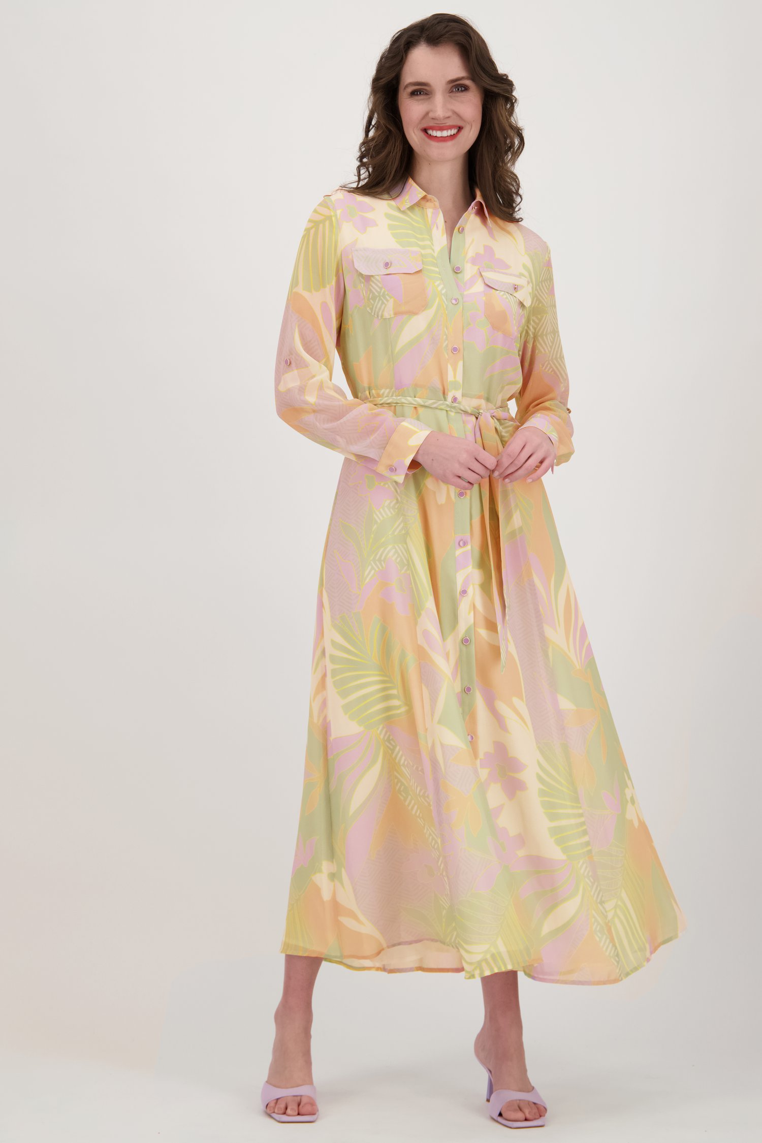 Lang kleedje met pastel print van D'Auvry voor Dames