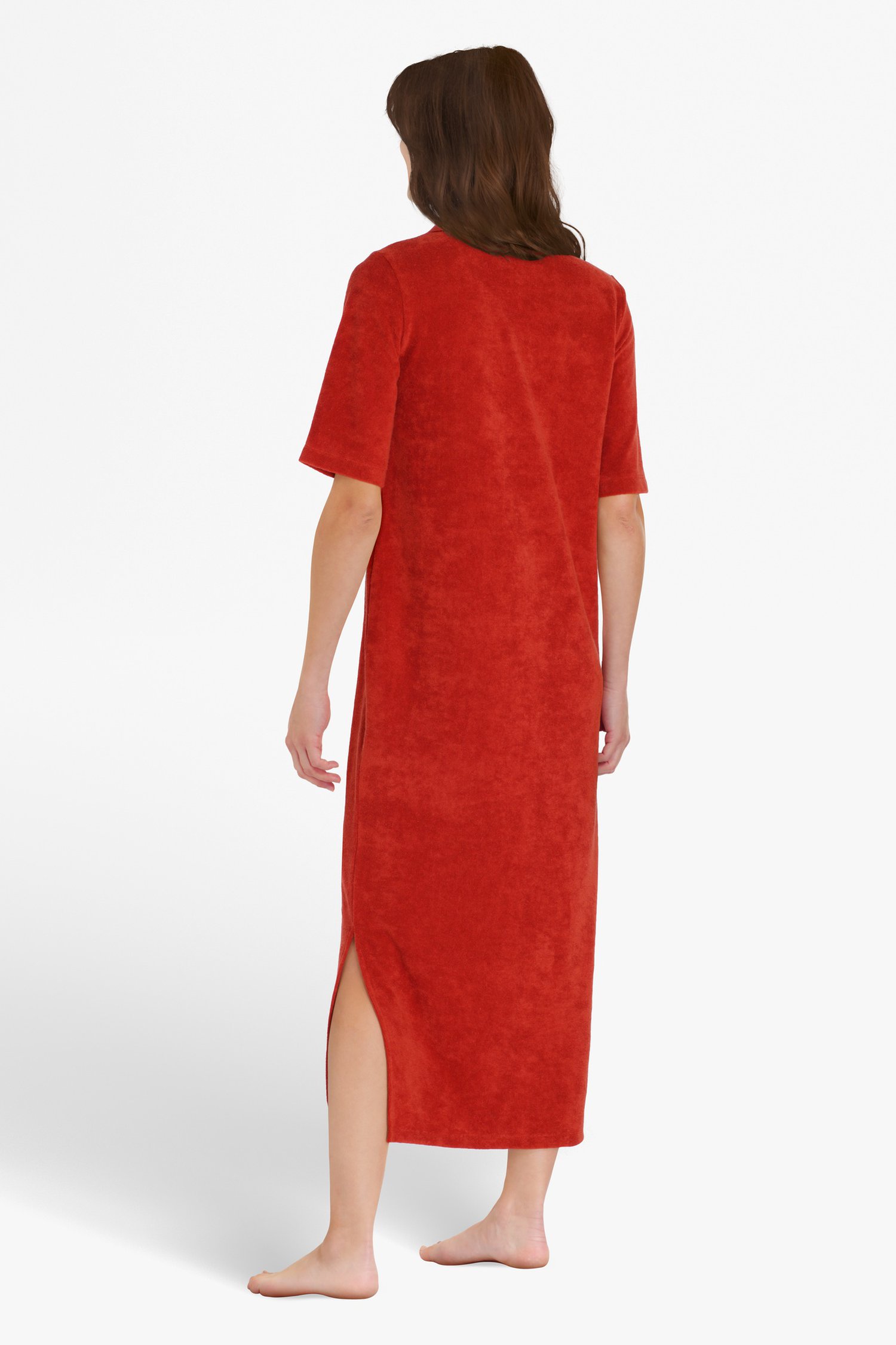 onhandig Verscheidenheid pad Lang roodbruin kleed in badstof van Liberty Island homewear | 6688451 | e5