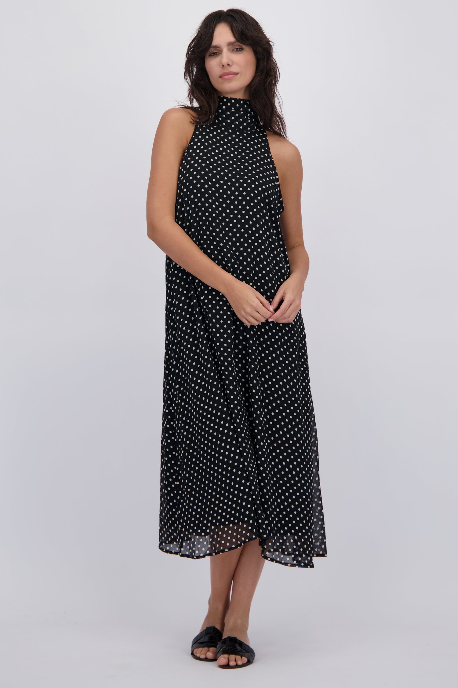 Voorkant van Lang zwart kleedje met polkadotprint door JDY voor Dames