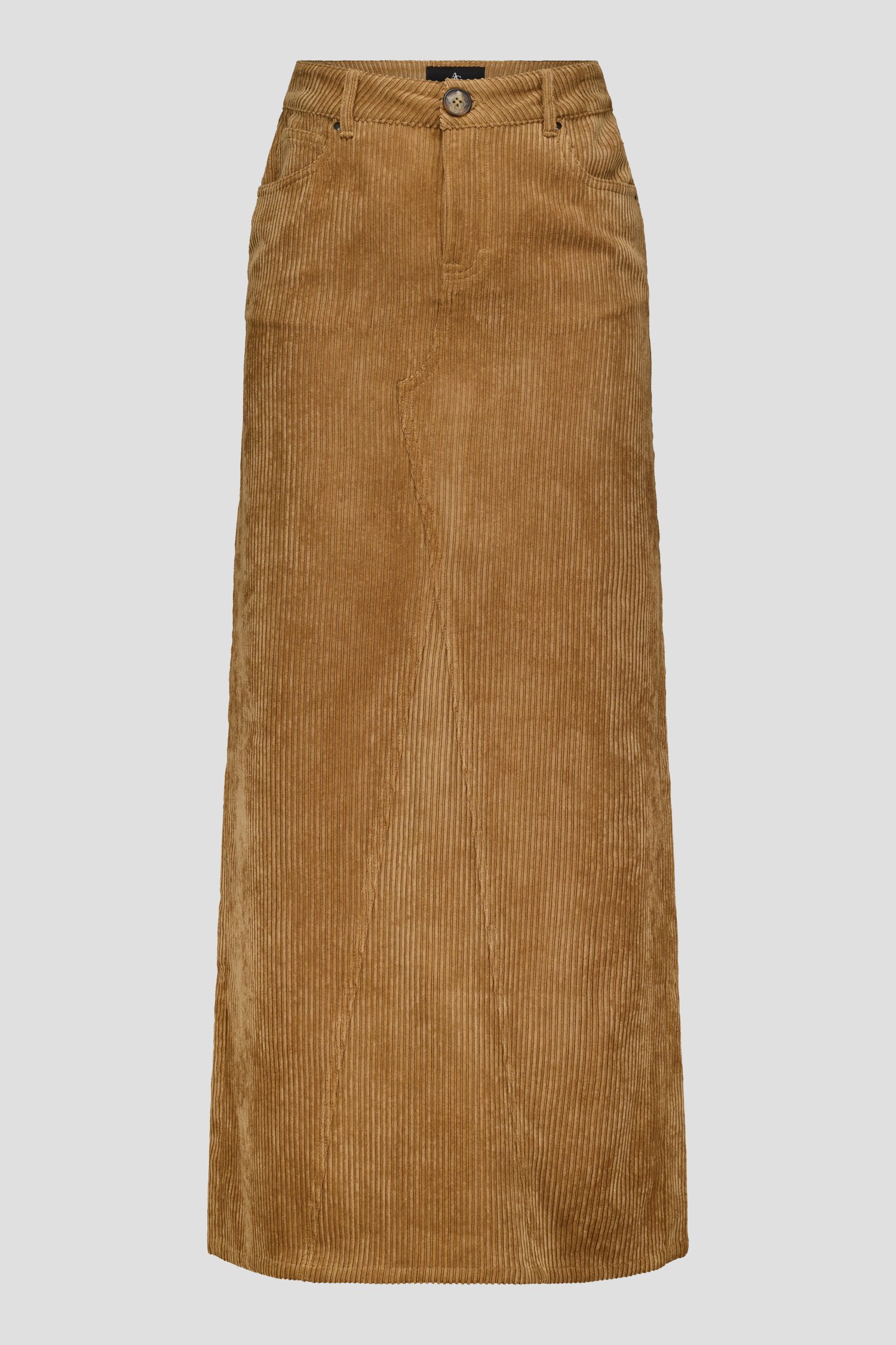 Lange bruine corduroy rok van AC by Annelien Coorevits voor Dames