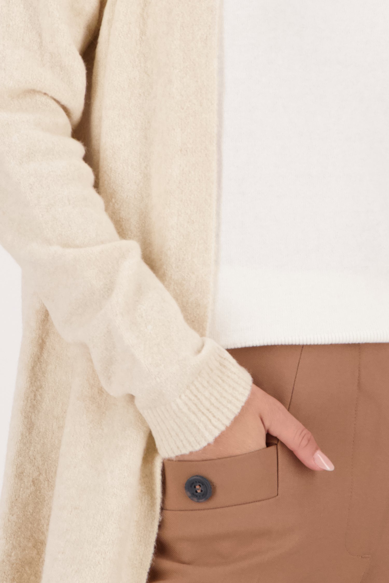 Lange ecru cardigan van Liberty Island voor Dames