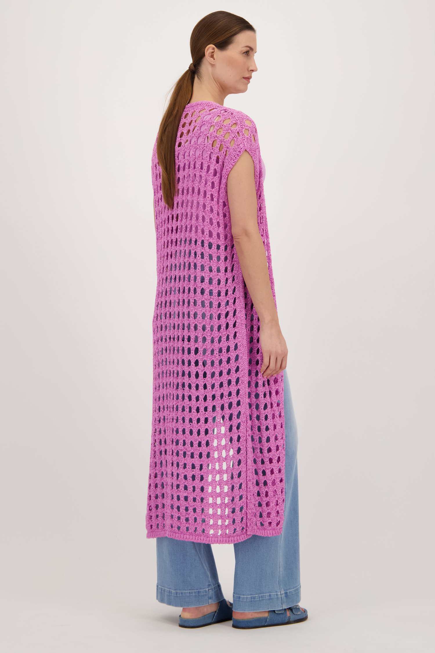 Lange roze cardigan - Louise x Tine van Louise voor Dames