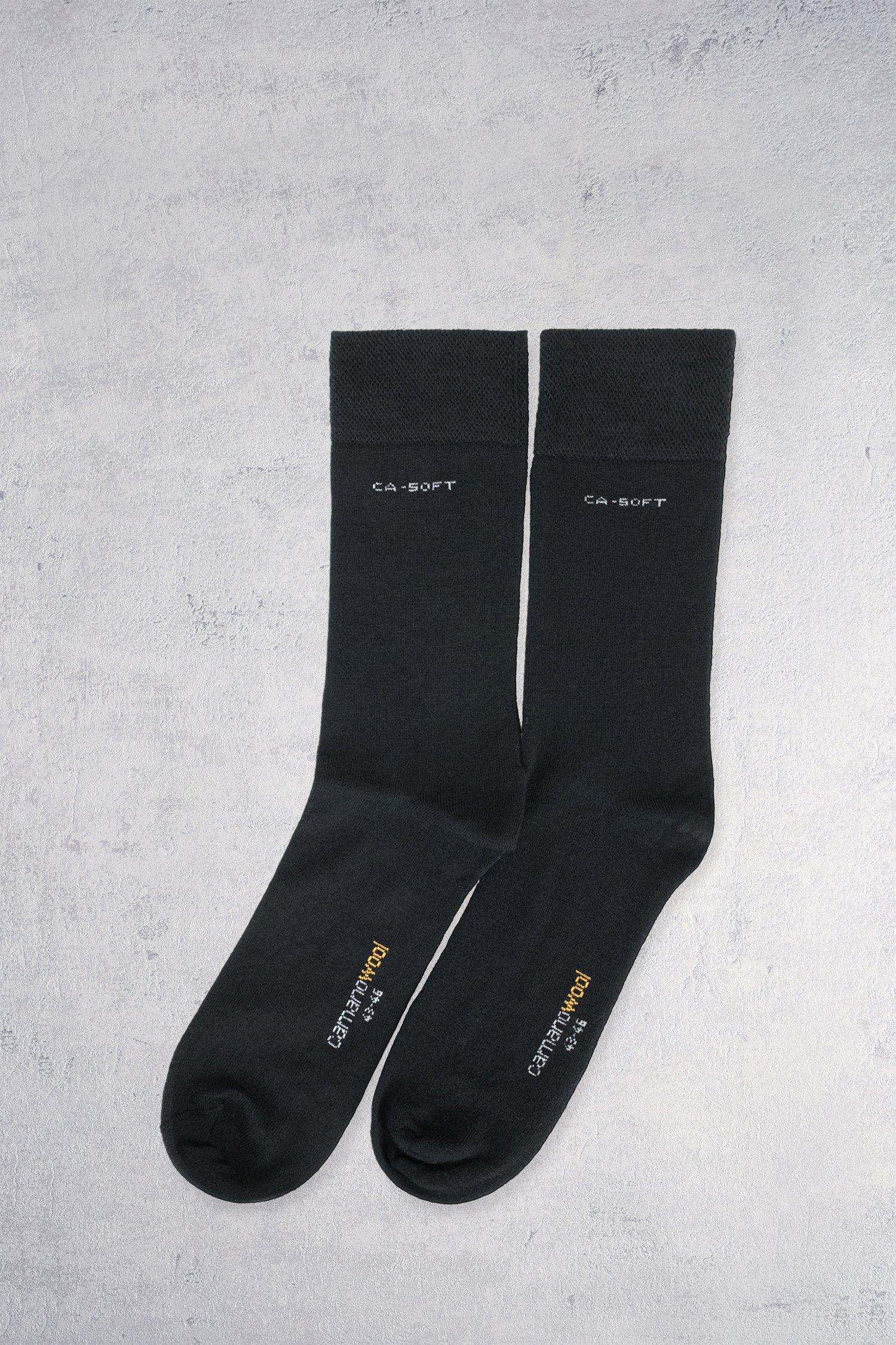 Voorkant van Lange zwarte sokken met wol - 2 paar door Camano voor Heren