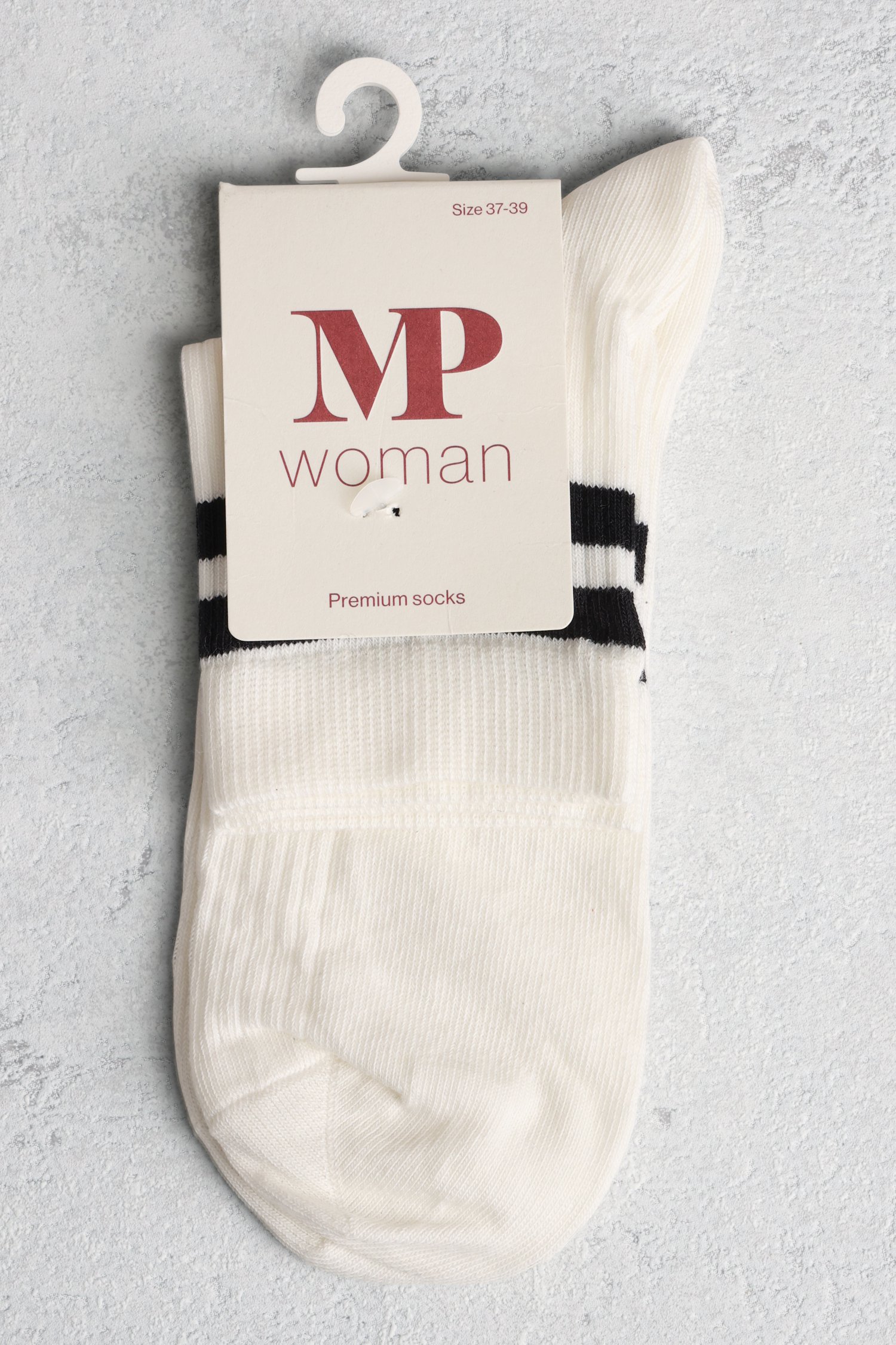 Larges chaussettes blanches avec rayures noires de MP Denmark pour Femmes