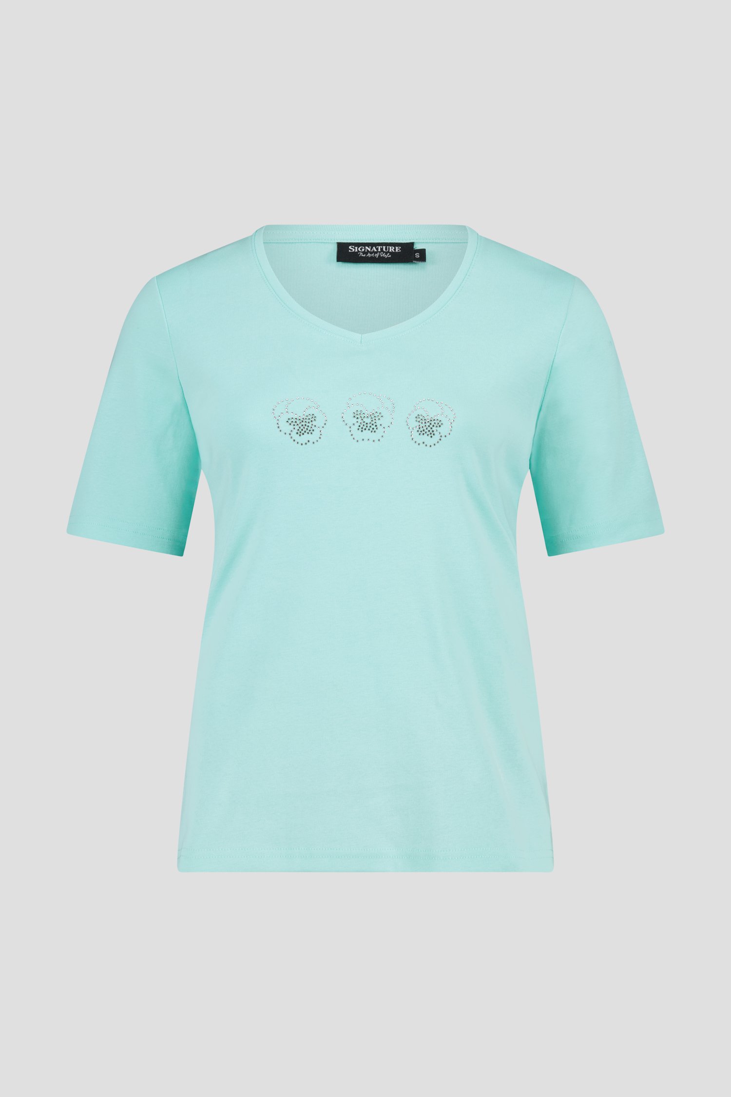 Licht turquoise T-shirt van Signature voor Dames