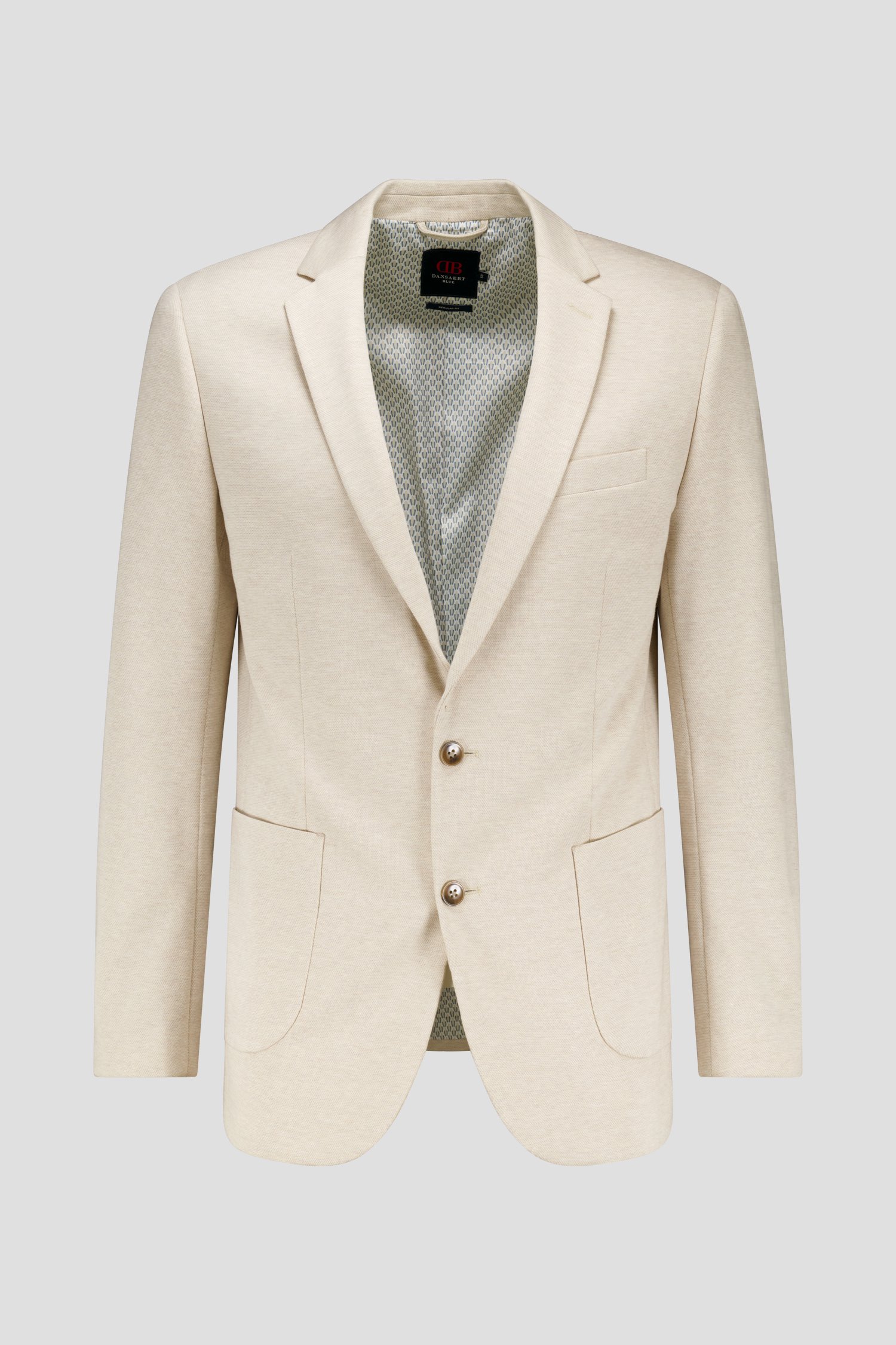 Lichtbeige blazer met bruine knopen - regular fit van Dansaert Blue voor Heren