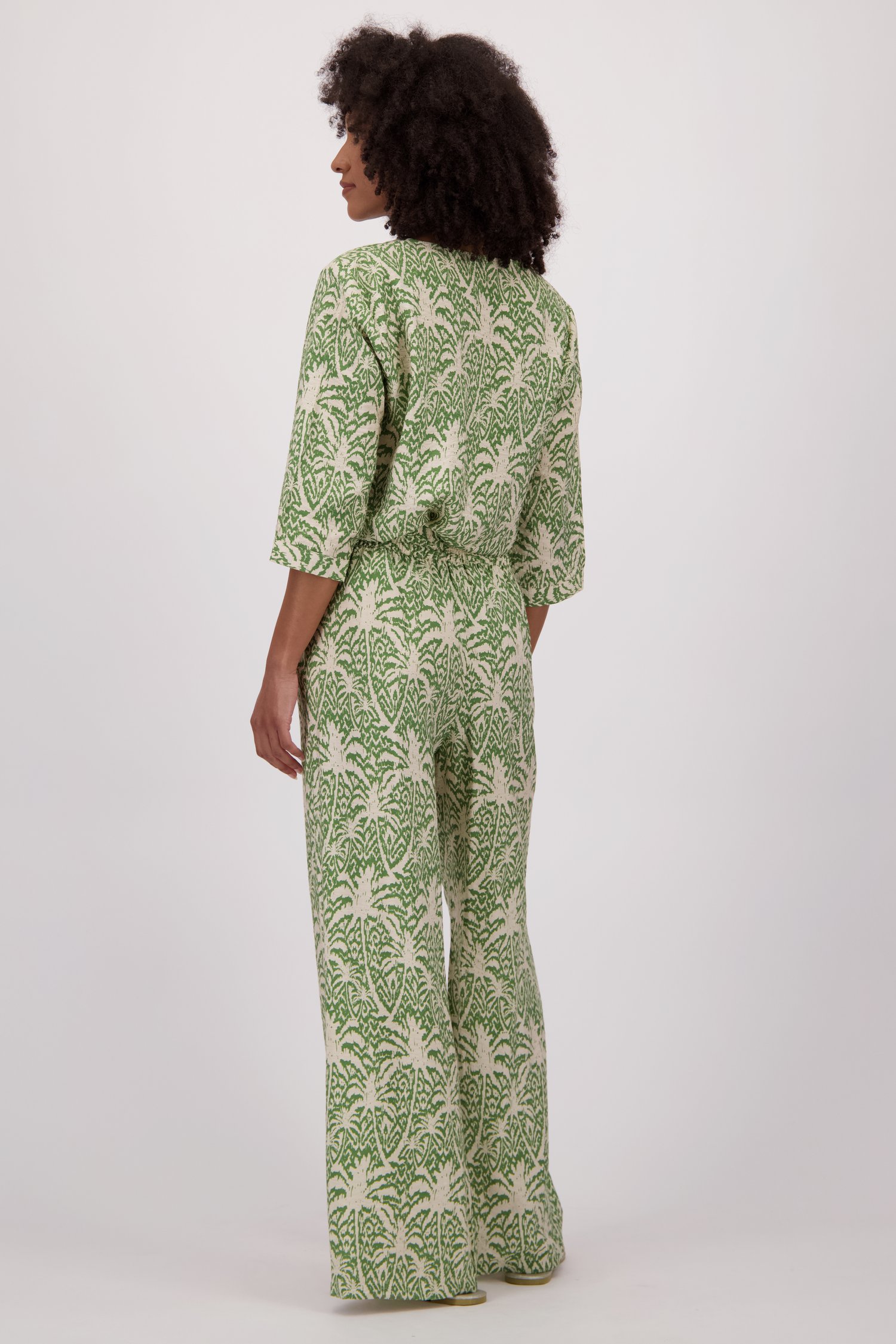 Lichtbeige blouse met groene print van JDY voor Dames