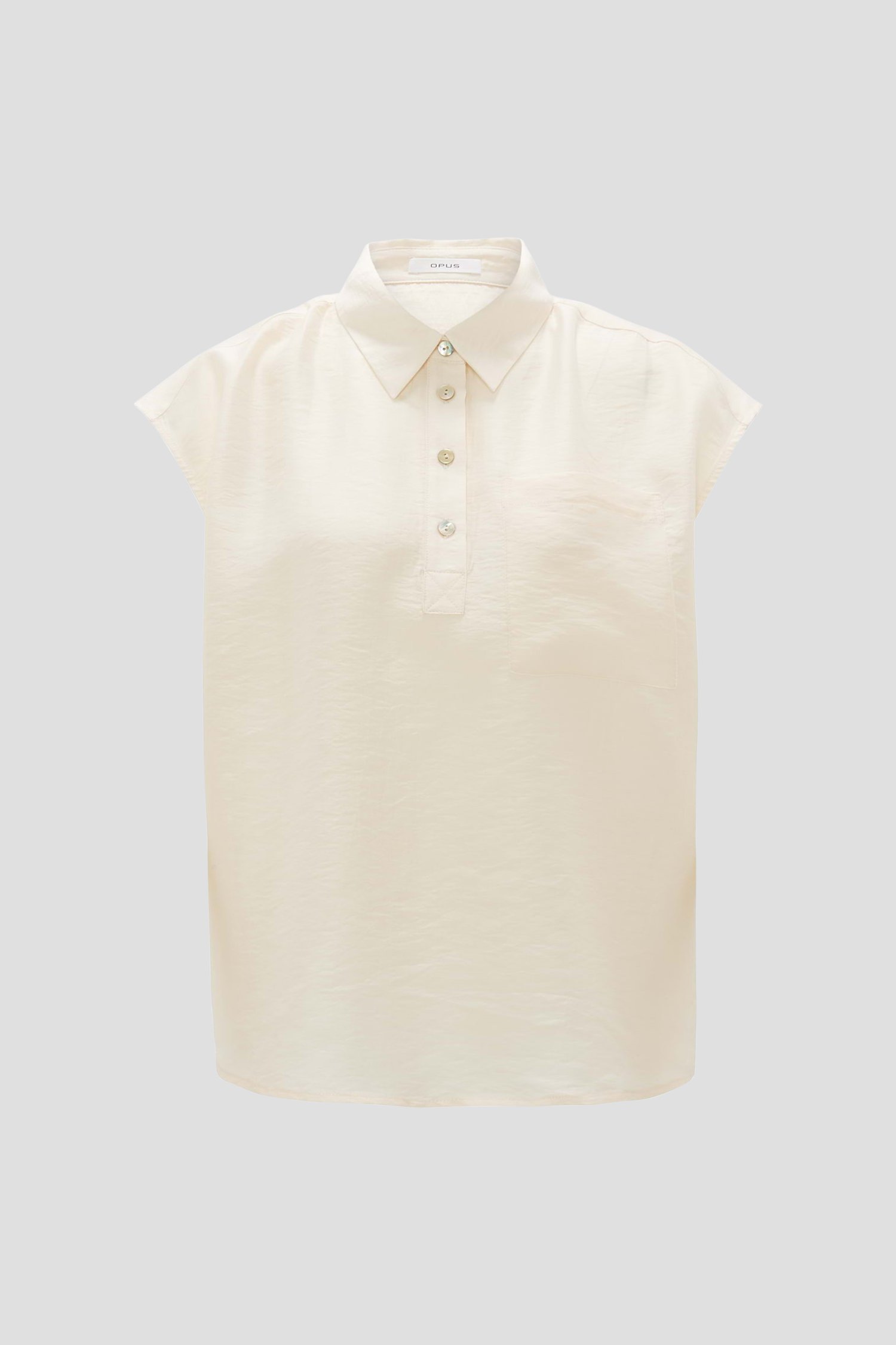 Lichtbeige blouse met korte mouwen van Opus voor Dames
