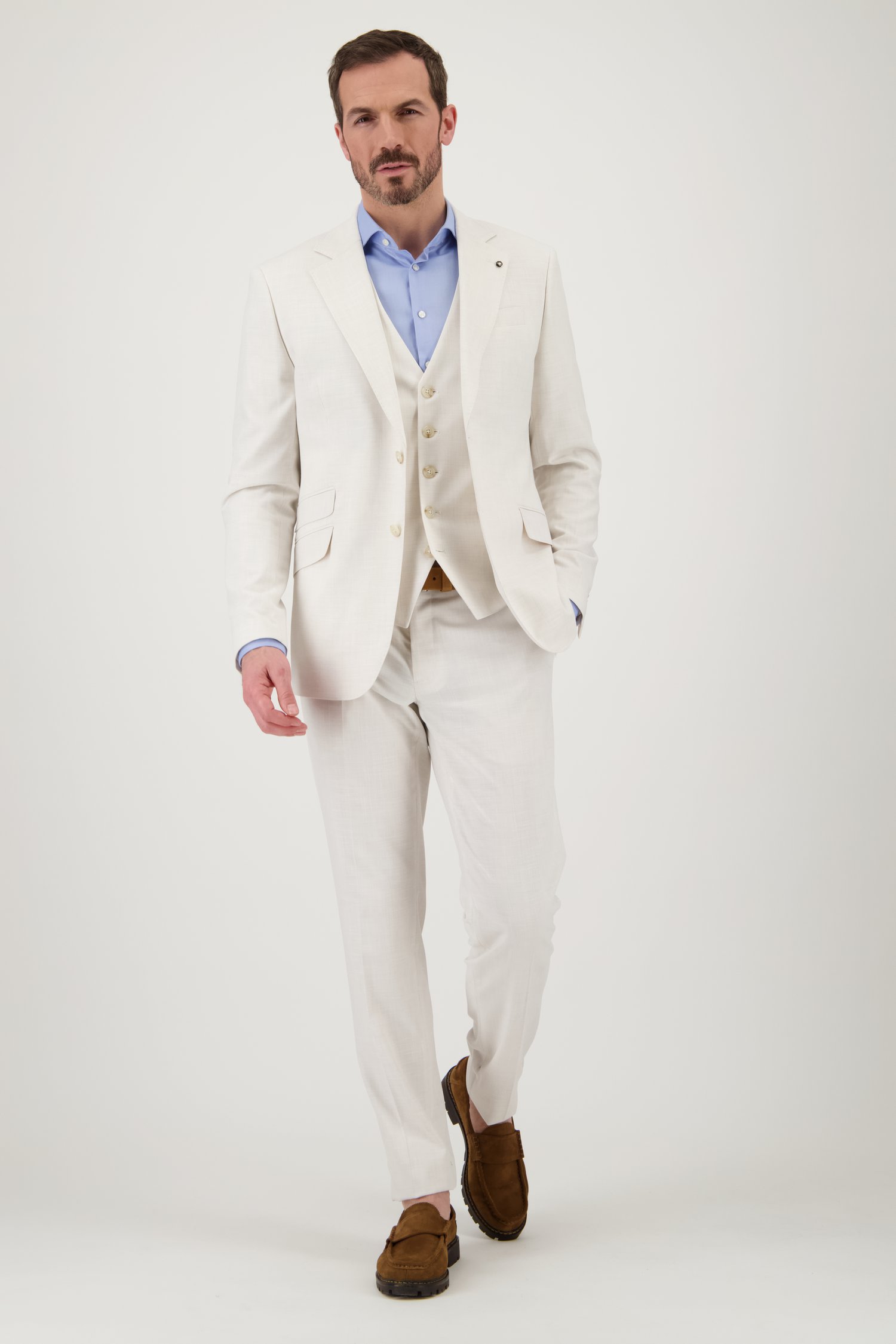 Lichtbeige gilet - Slim fit van Dansaert Black voor Heren