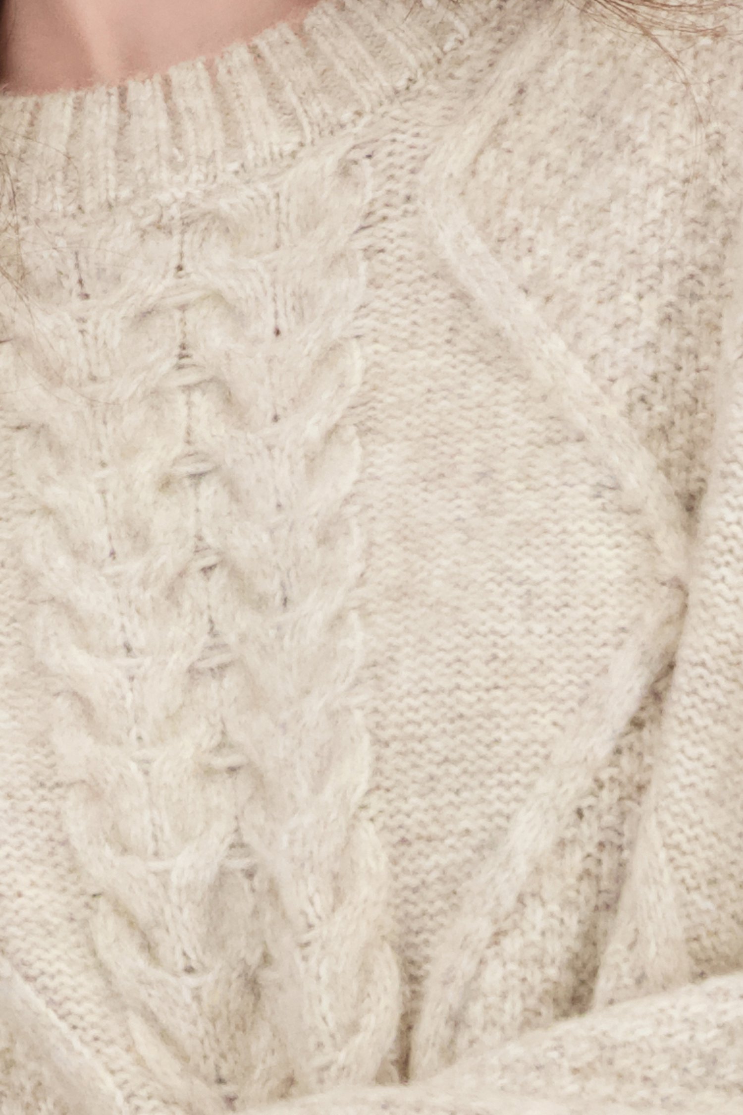 Detail van Lichtbeige kabeltrui door JDY voor Dames