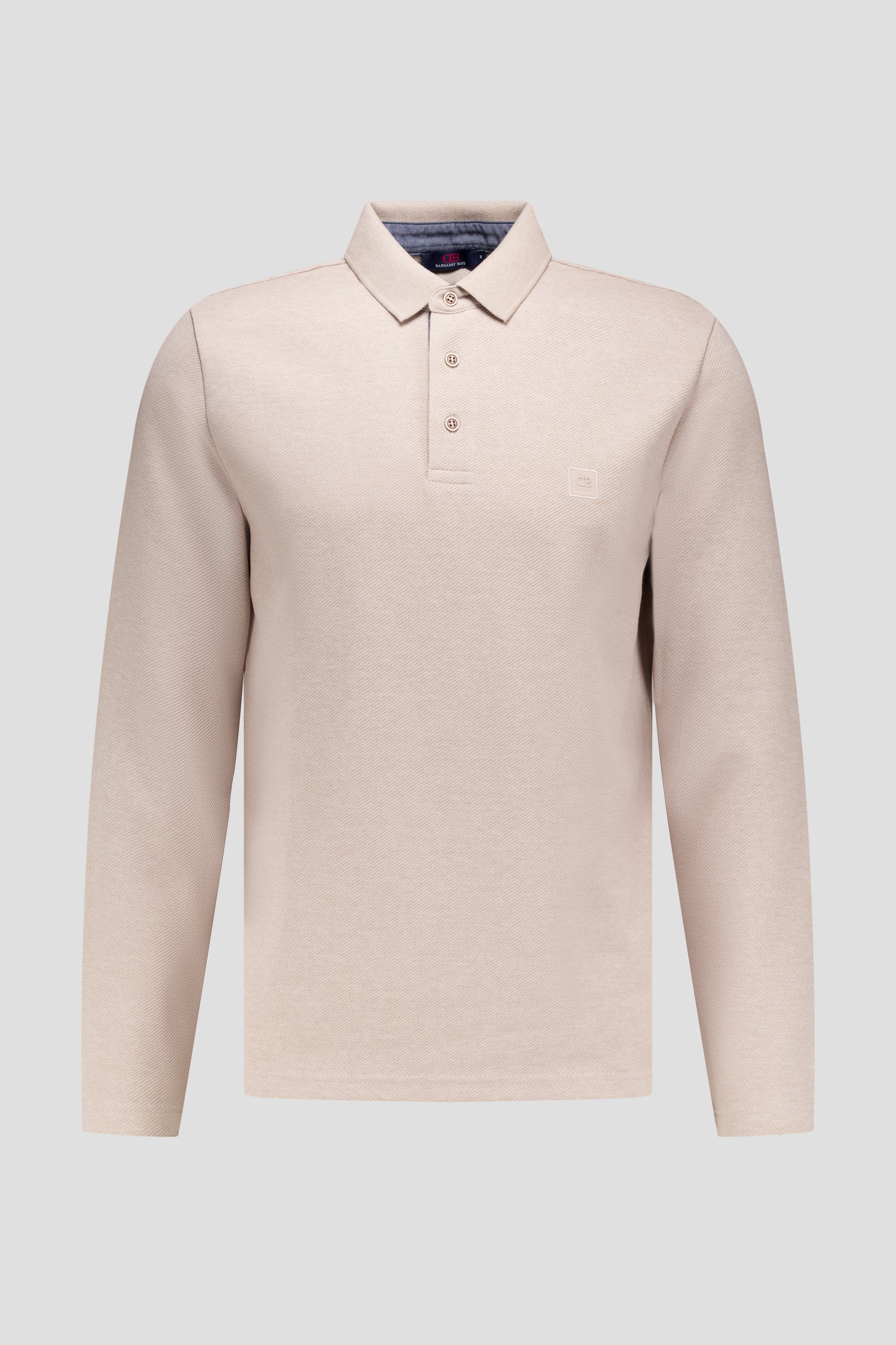Productfoto 1 van Lichtbeige polo met lange mouwen door Dansaert Blue voor Heren