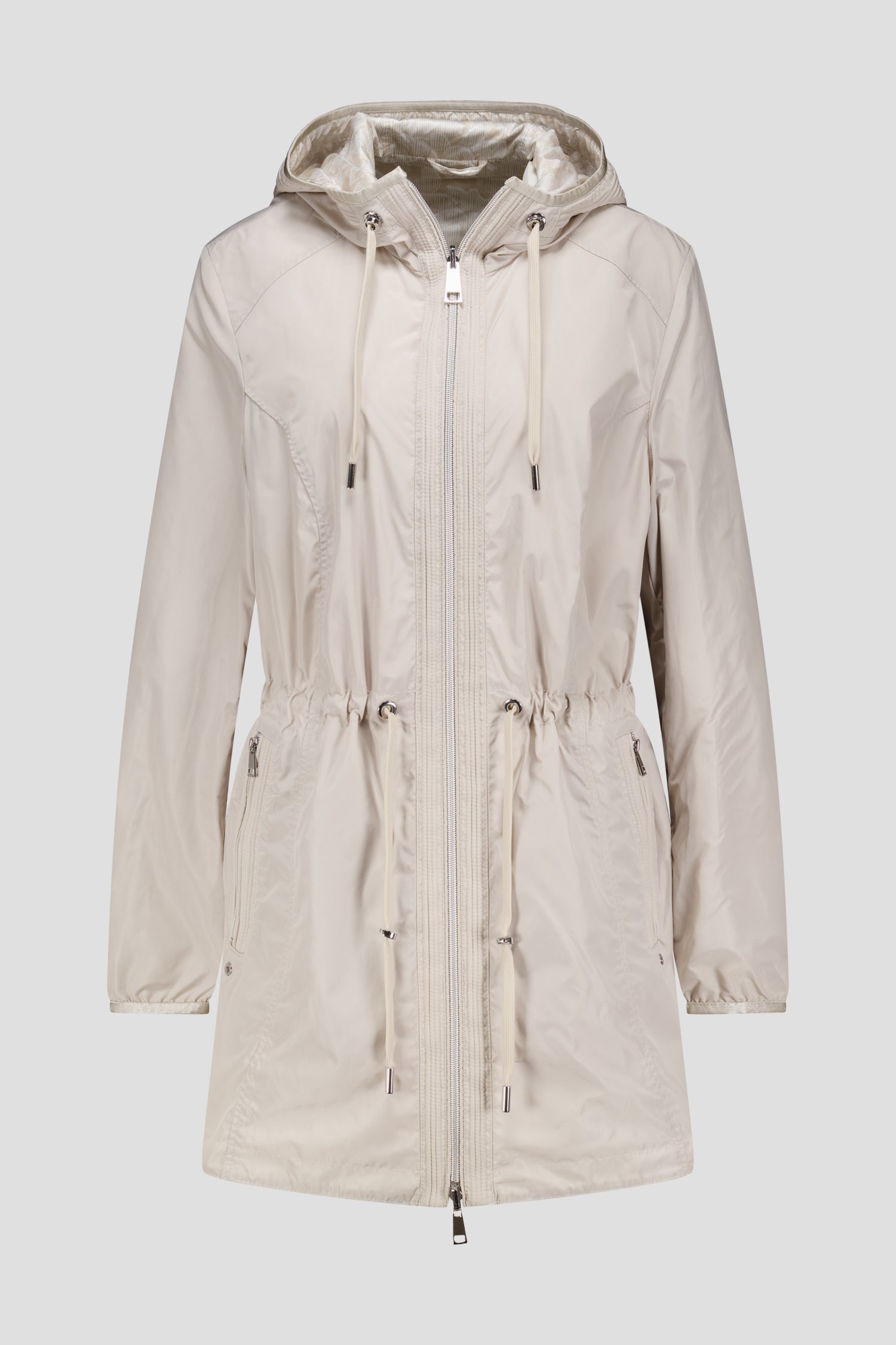 Lichtbeige regenjas met kap van Barbara Lebek voor Dames