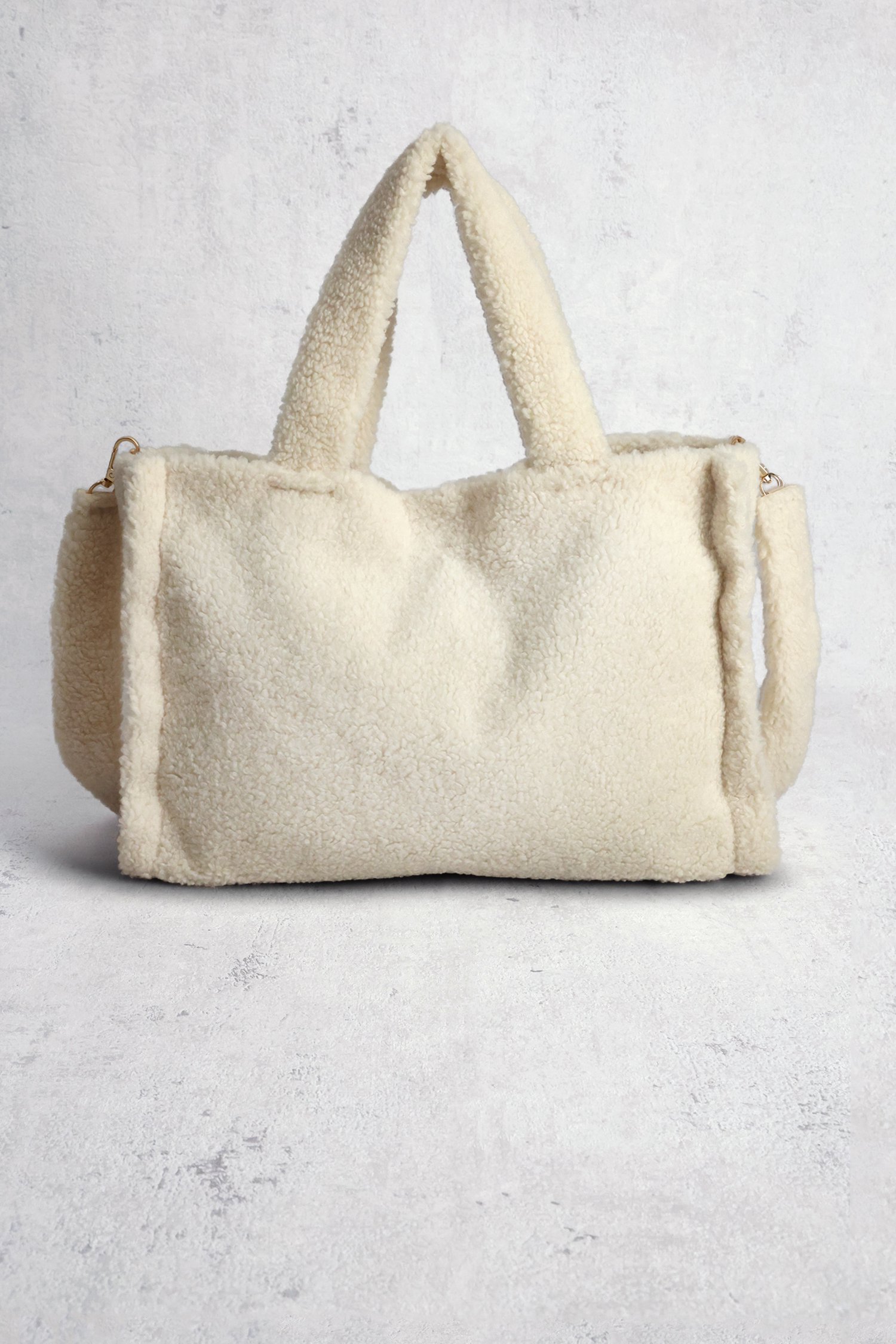 Achterkant van Lichtbeige teddy handtas door Liberty Island voor Dames