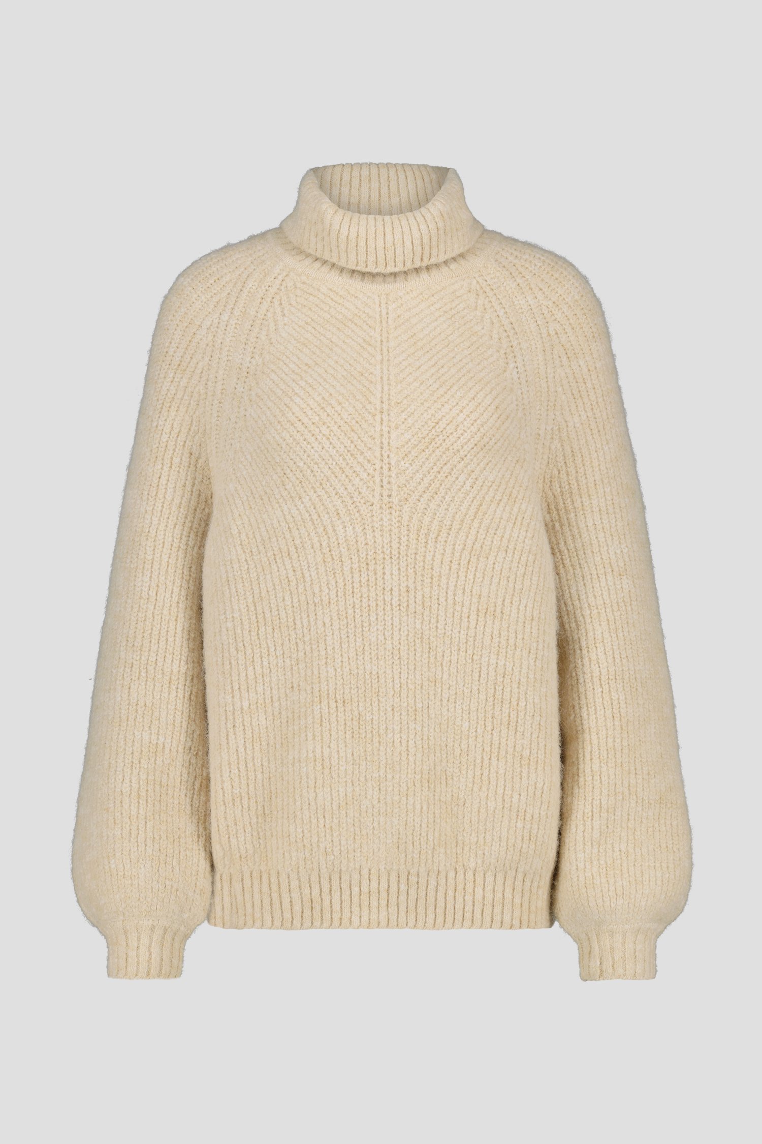 Lichtbeige trui met rolkraag van Louise voor Dames