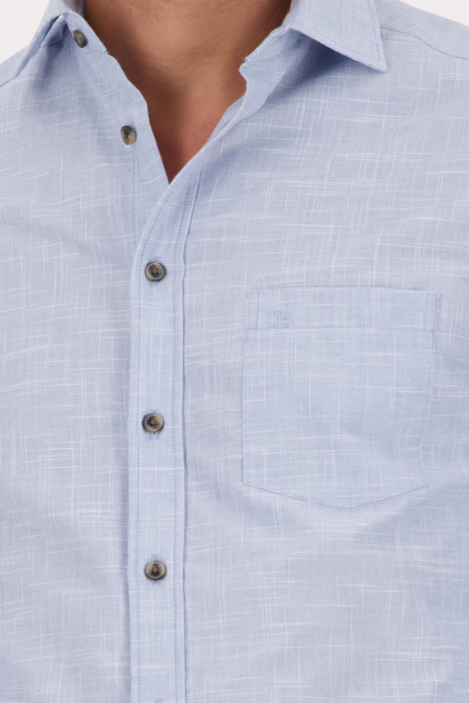 Lichtblauw, fijn gestreept hemd - Regular fit van Dansaert Blue voor Heren