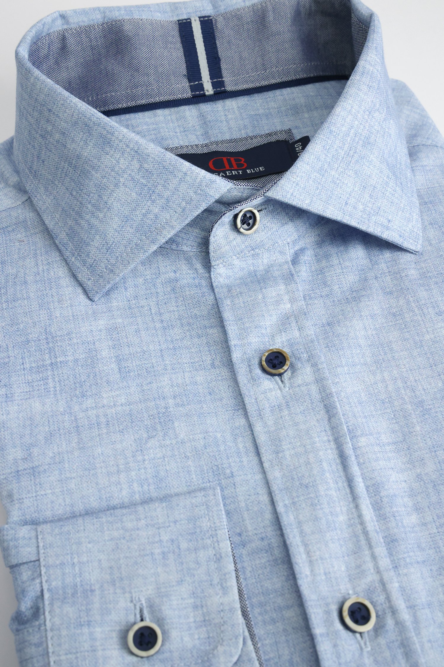 Productfoto 1 van Lichtblauw gemêleerd hemd - Comfort fit door Dansaert Blue voor Heren