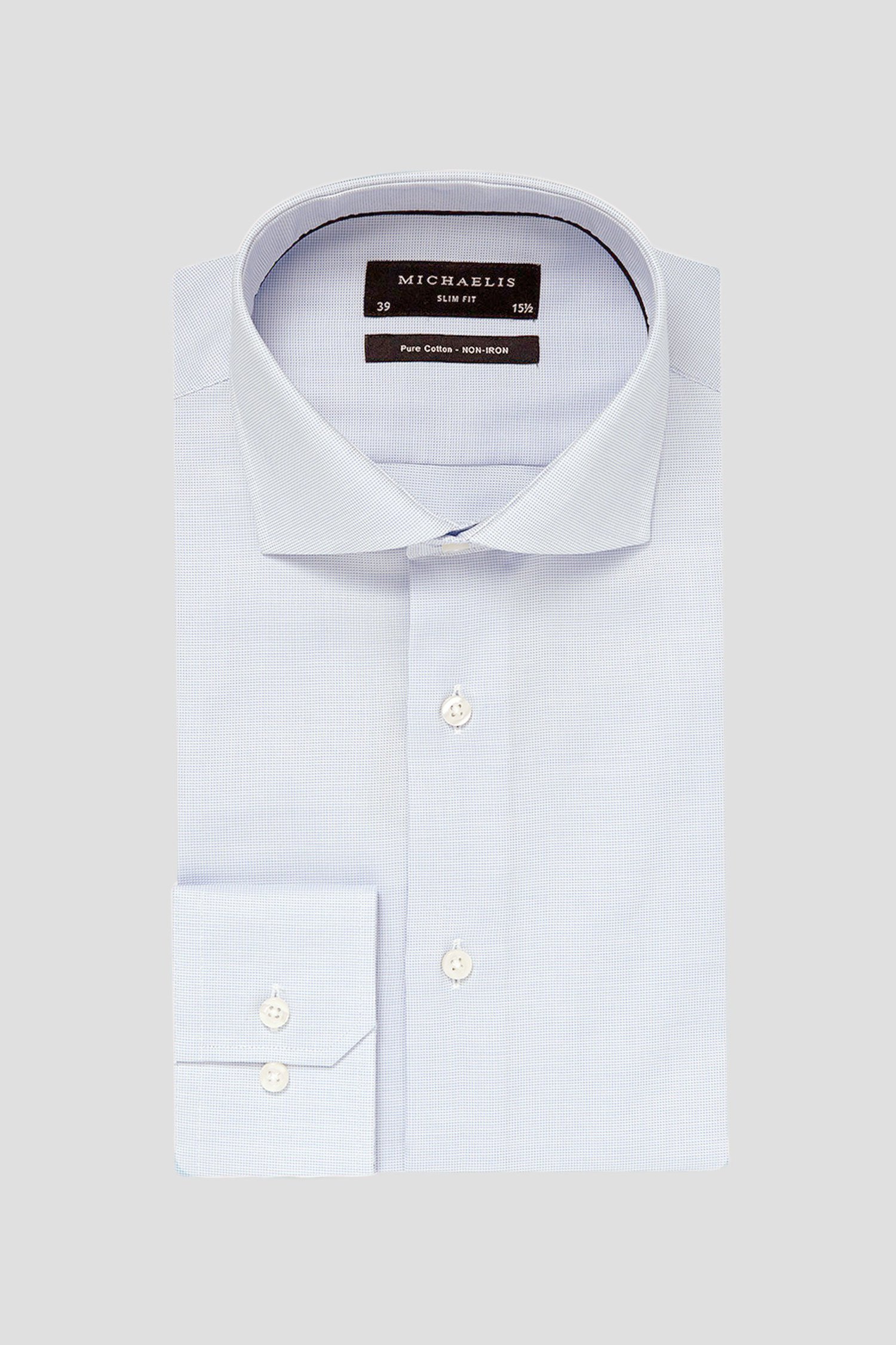 Productfoto 1 van Lichtblauw gemêleerd hemd - Slim fit door Michaelis voor Heren