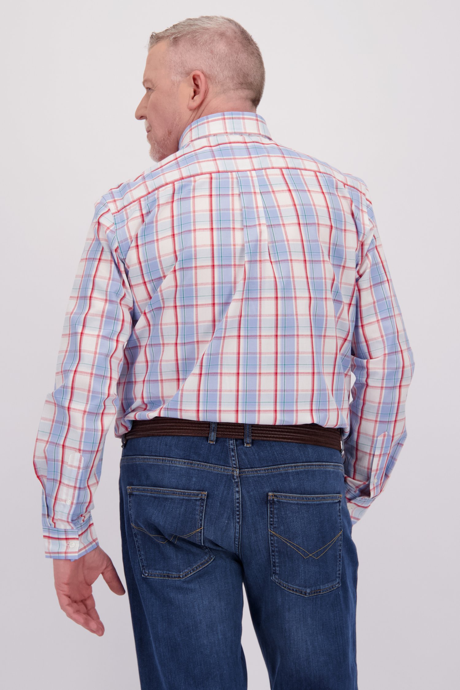 Lichtblauw geruit hemd - Comfort fit van Dansaert Blue voor Heren