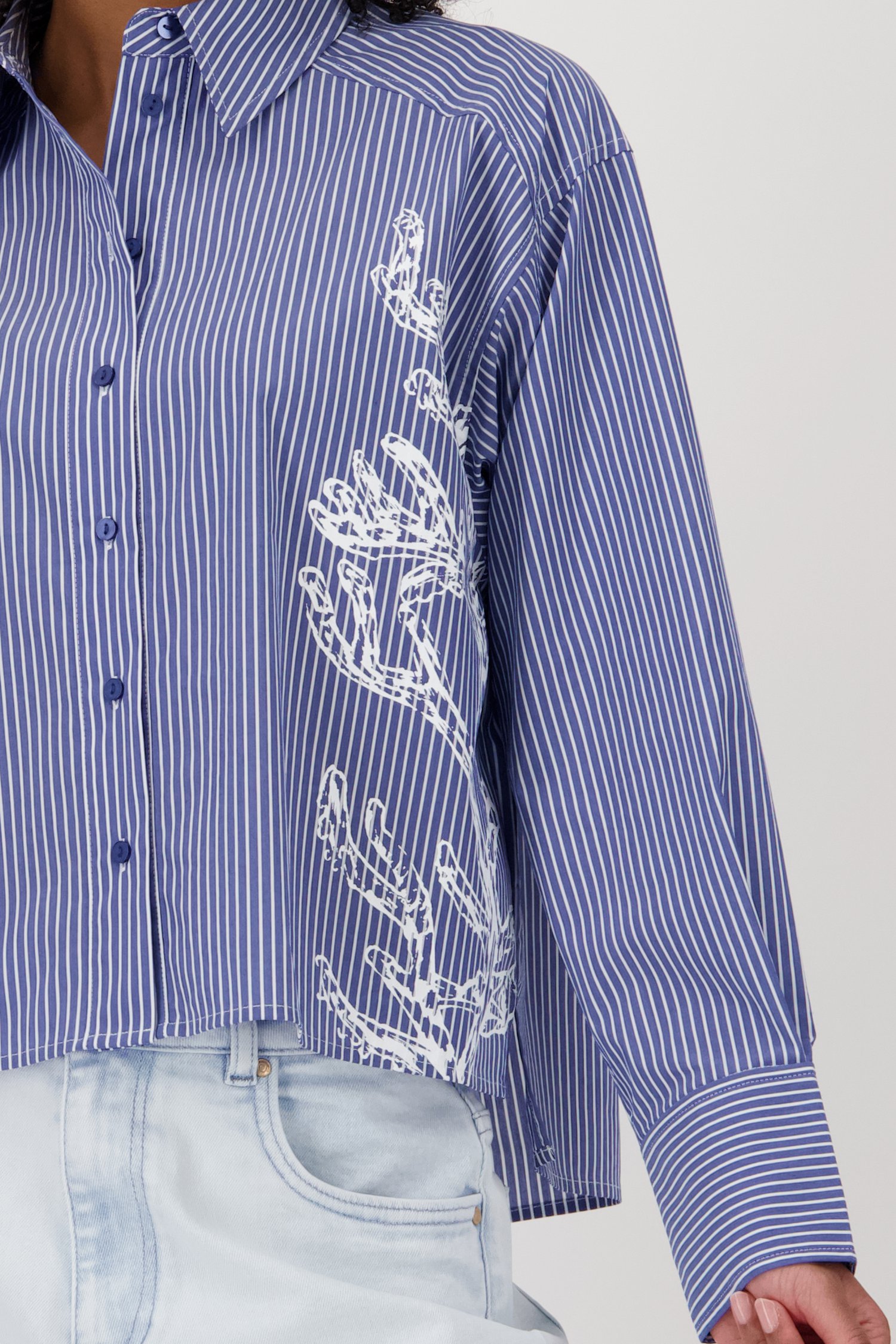 Lichtblauw gestreepte blouse van Louise voor Dames