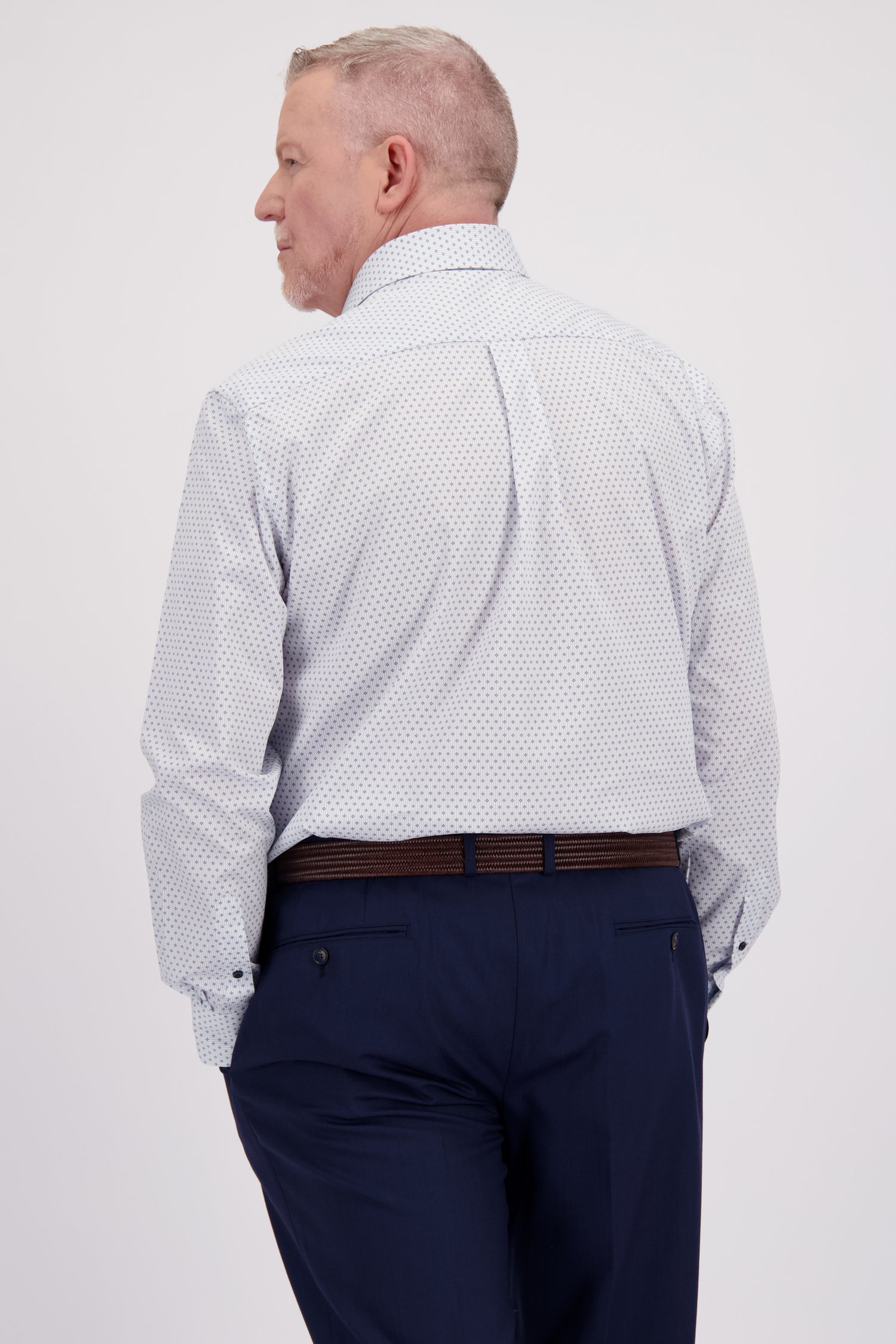 Lichtblauw hemd met fijne print – Comfort fit van Dansaert Black voor Heren
