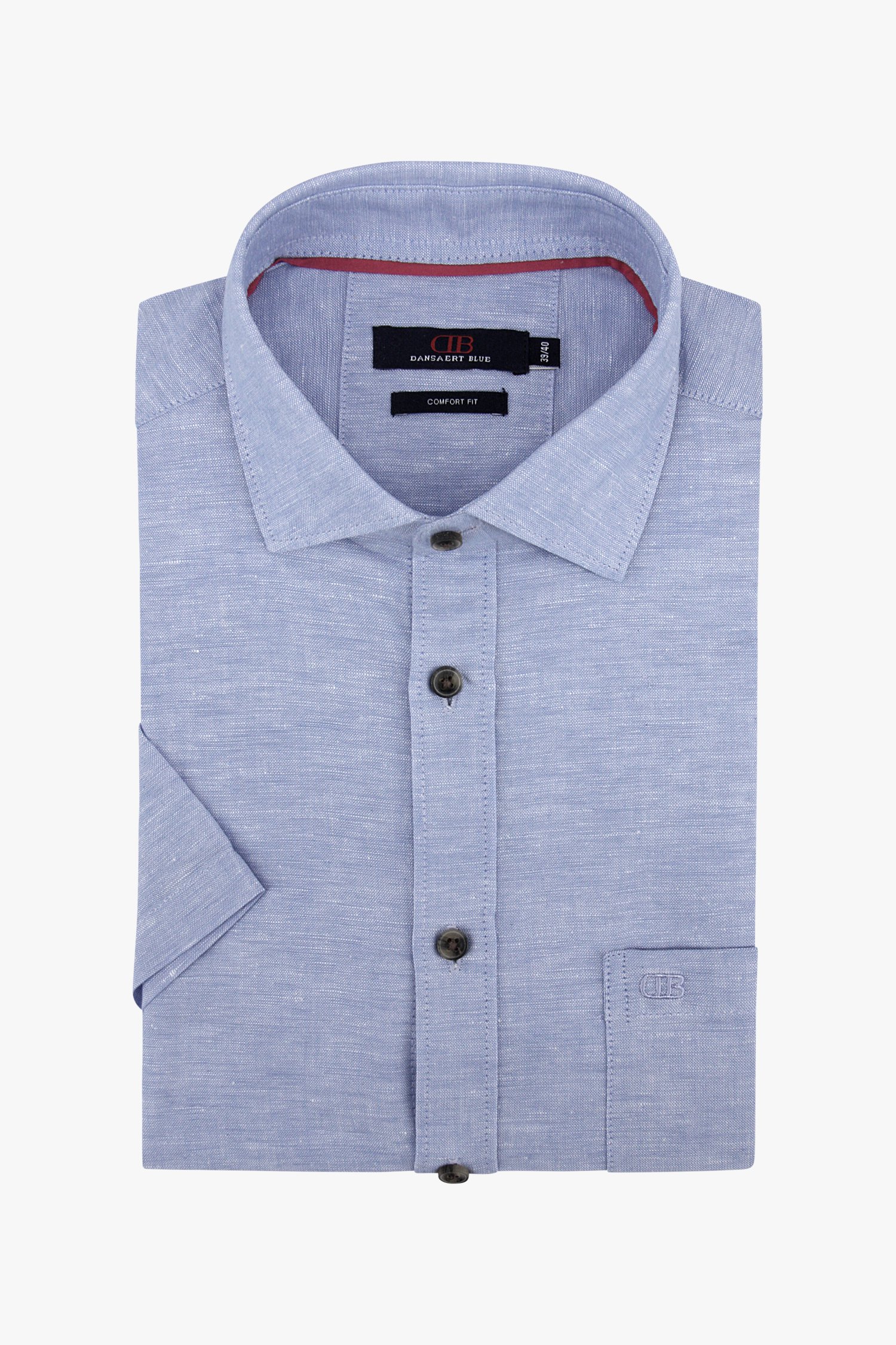 Lichtblauw hemd met linnen-look - comfort fit van Dansaert Blue voor Heren