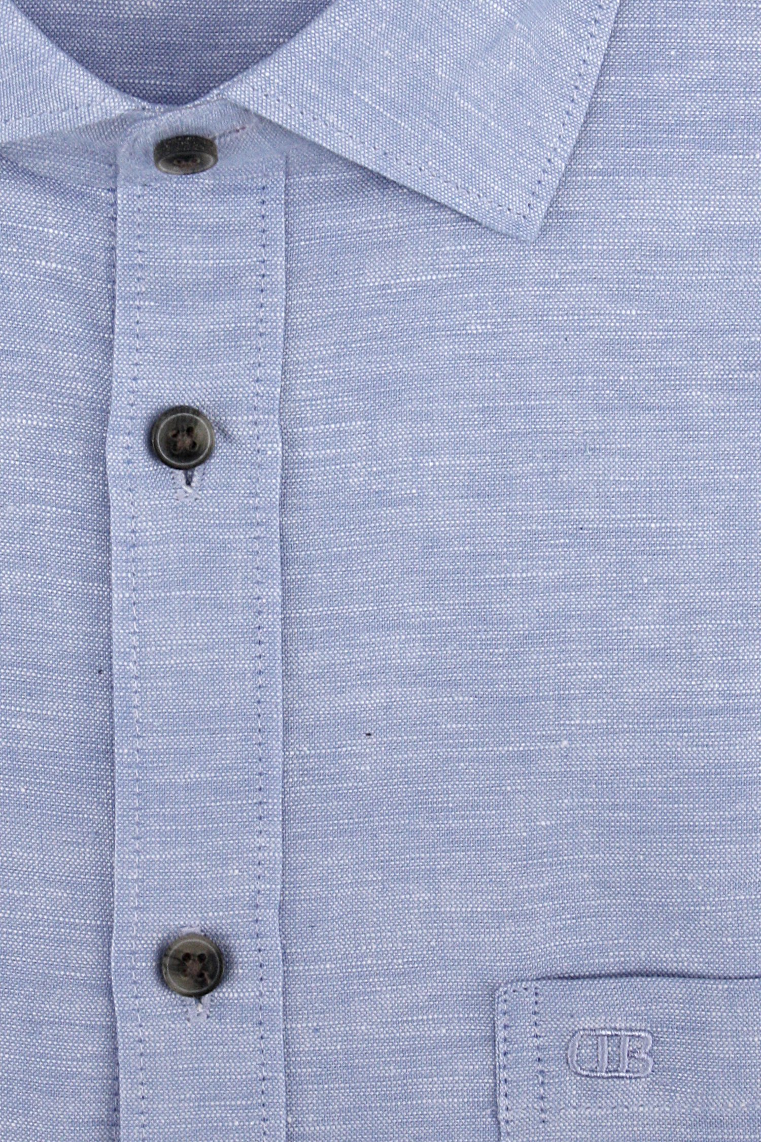 Lichtblauw hemd met linnen-look - comfort fit van Dansaert Blue voor Heren