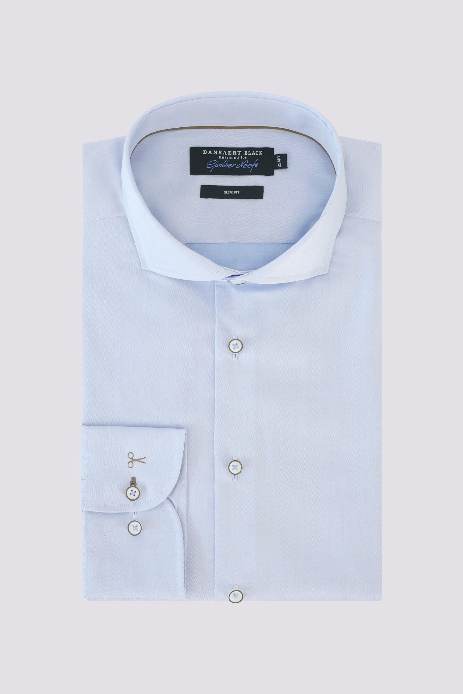 Productfoto 3 van Lichtblauw hemd - Slim fit door Dansaert Black voor Heren