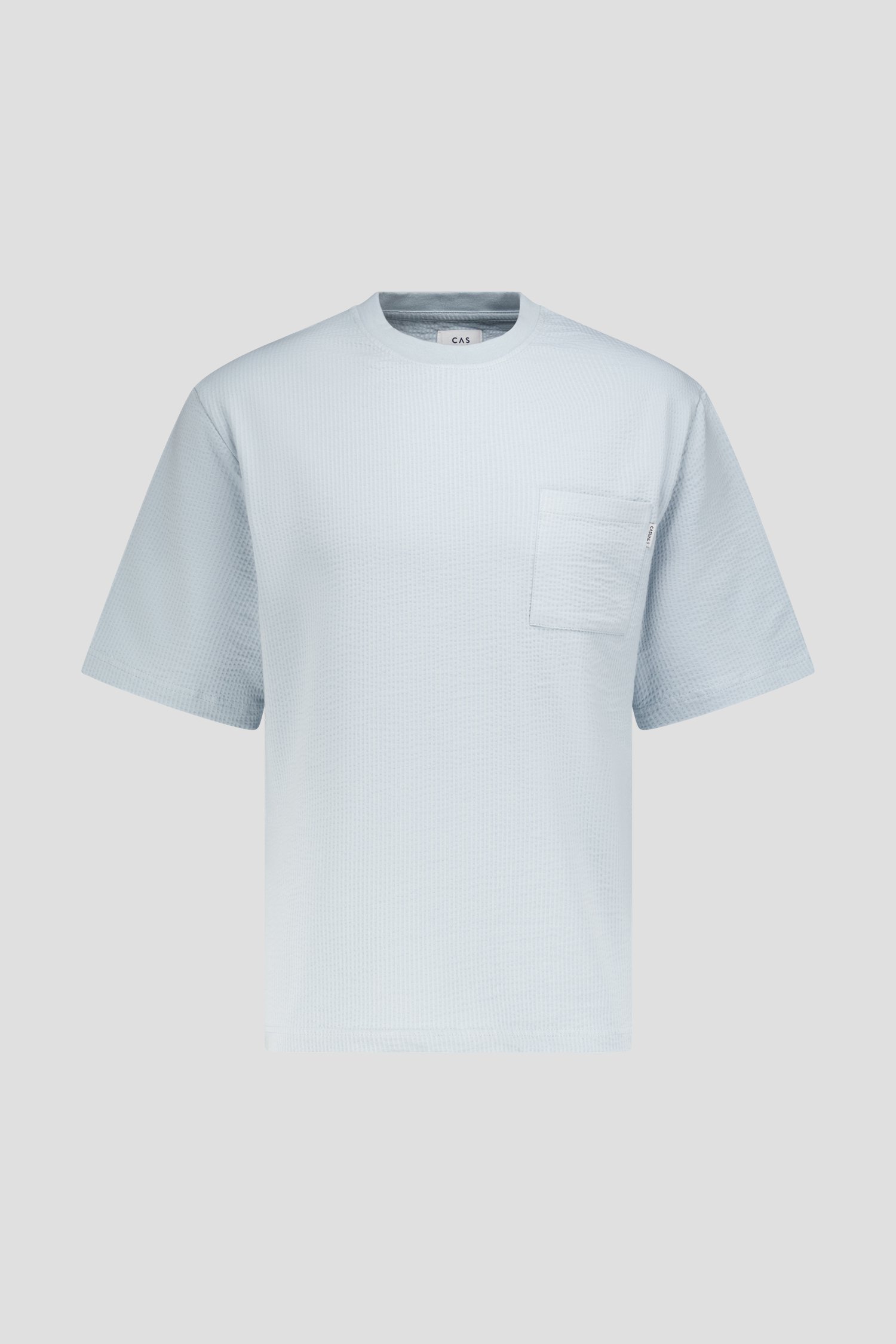 Lichtblauw T-shirt met een gewafelde structuur van Casual Five voor Heren