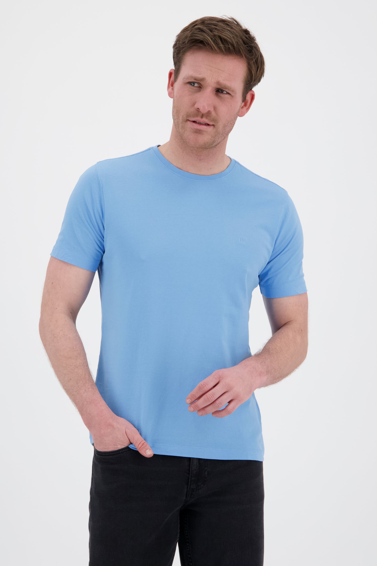 stap koud Afdeling Lichtblauw T-shirt met ronde hals van Ravøtt | 6855270 | e5