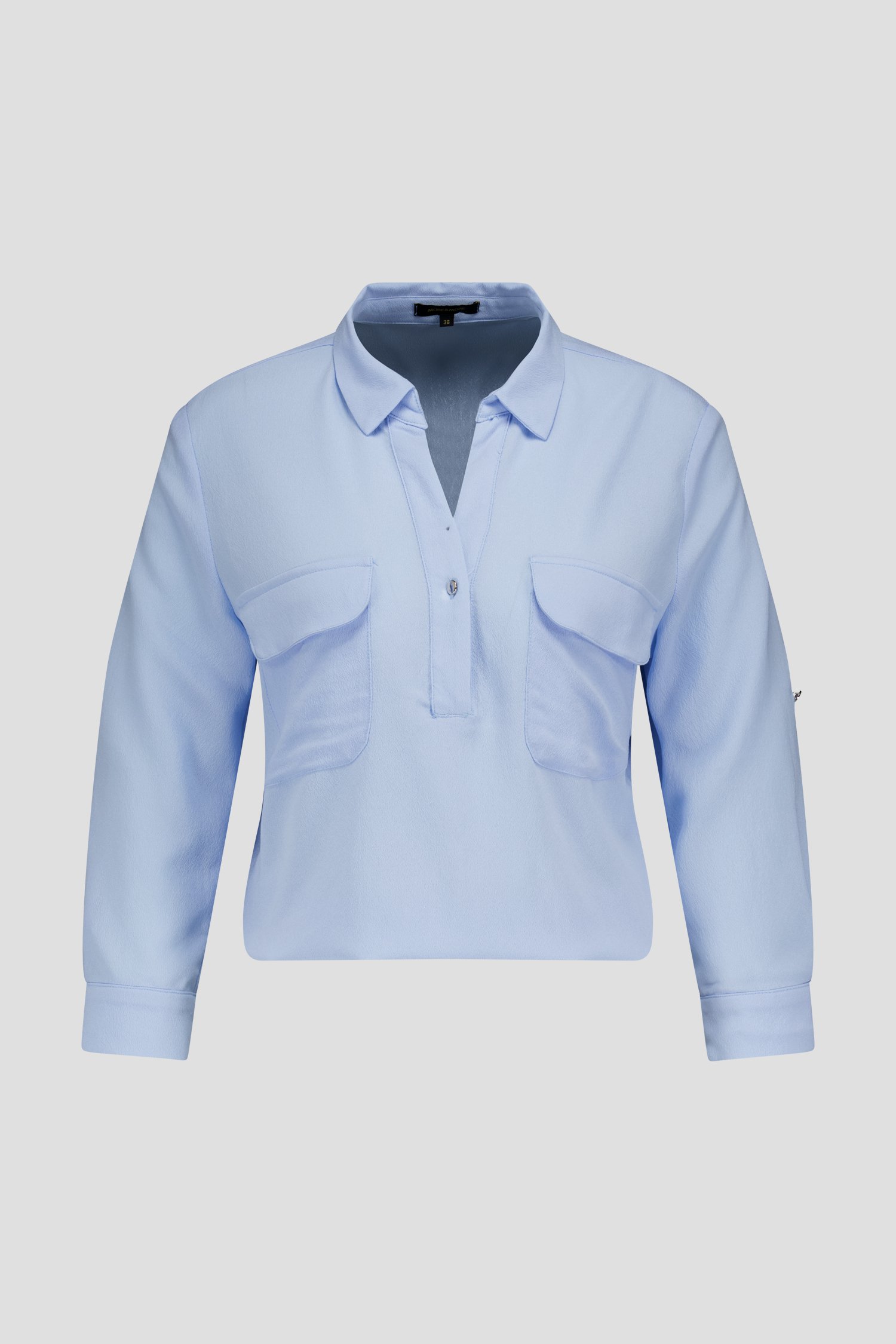Lichtblauwe blouse met borstzakken van More & More voor Dames