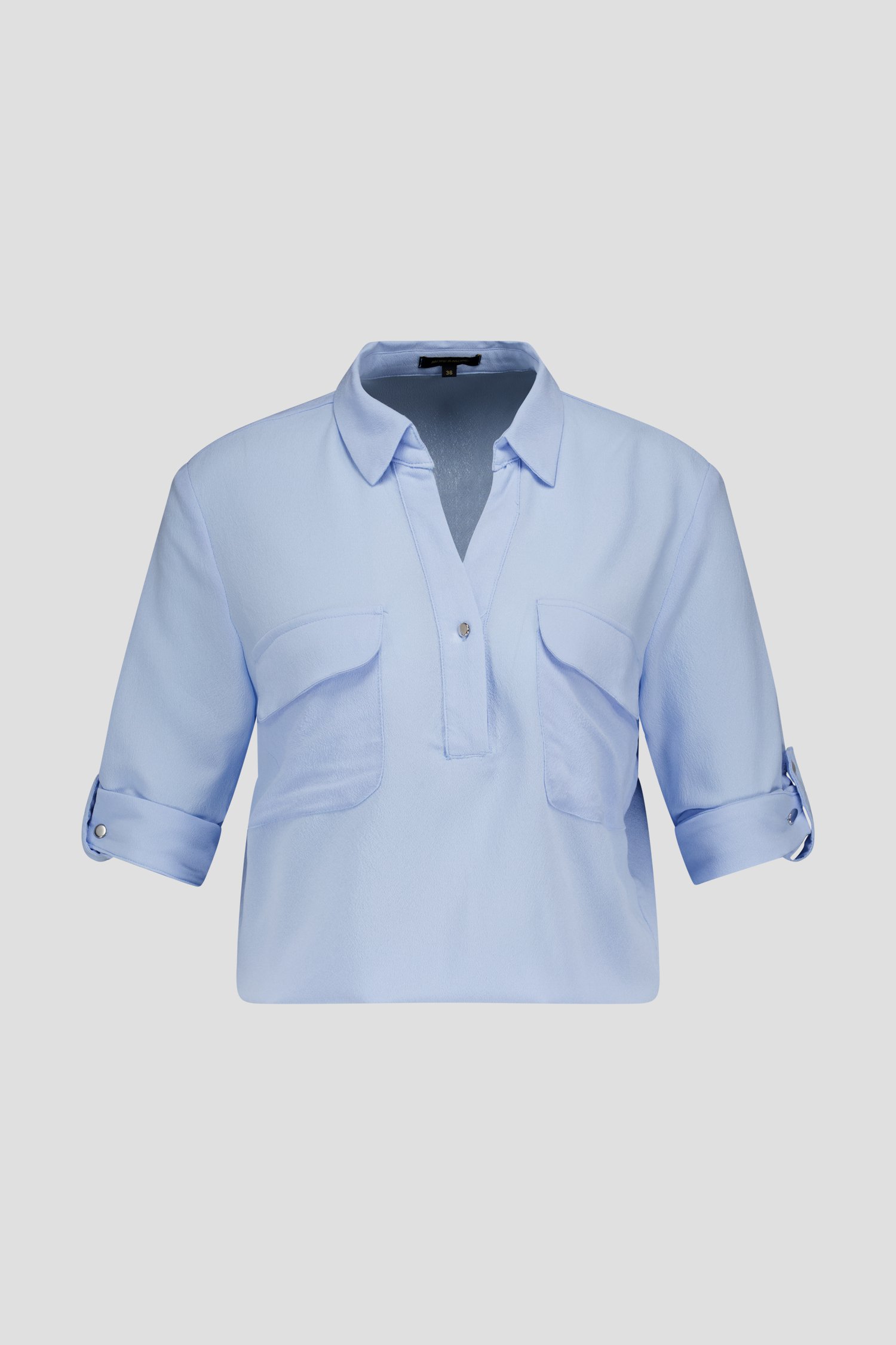 Lichtblauwe blouse met borstzakken van More & More voor Dames