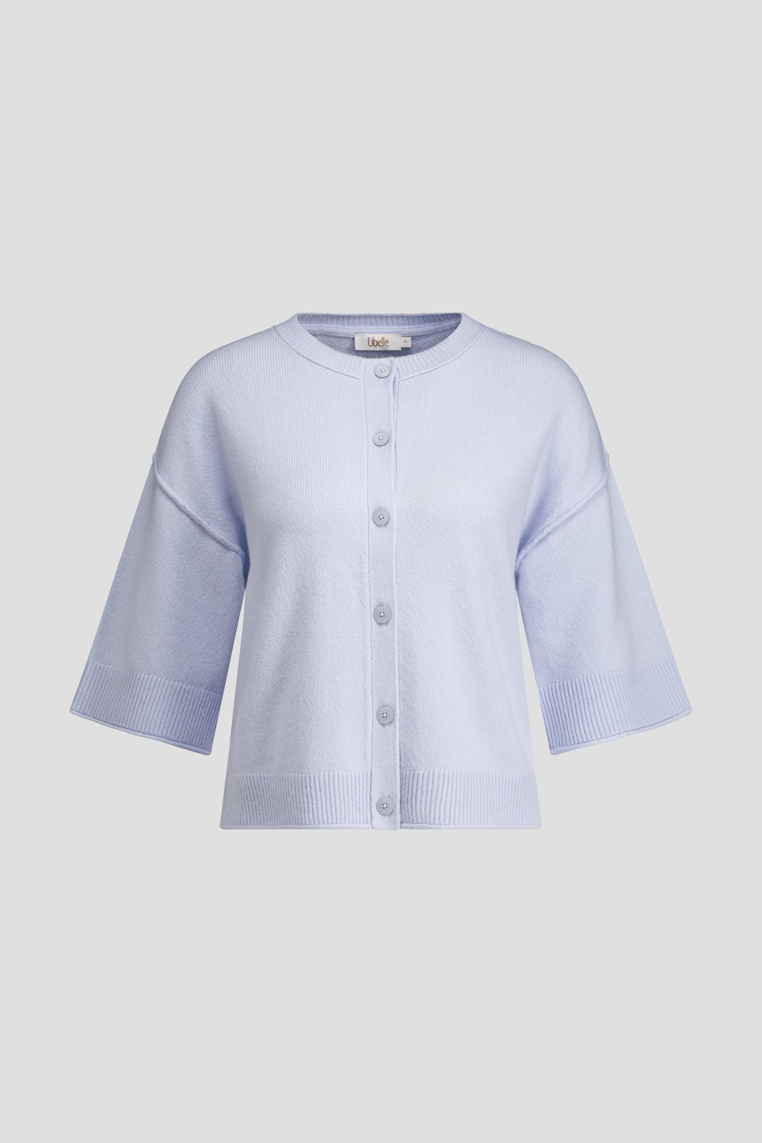 Productfoto 1 van Lichtblauwe cardigan met 3/4 mouwen door Libelle voor Dames