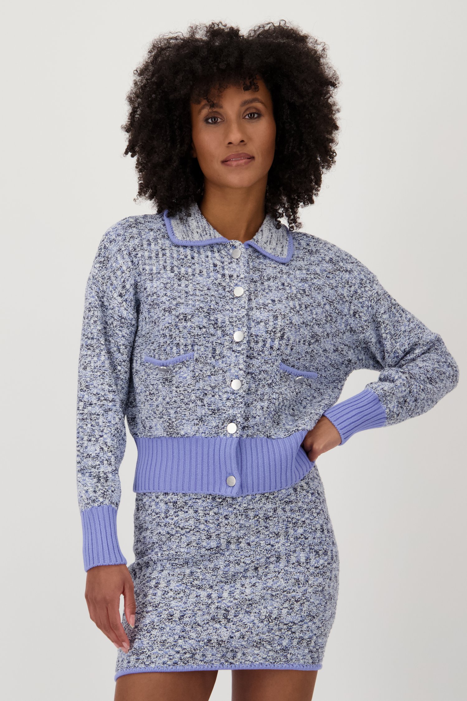 Lichtblauwe gebreide cardigan van Louise voor Dames
