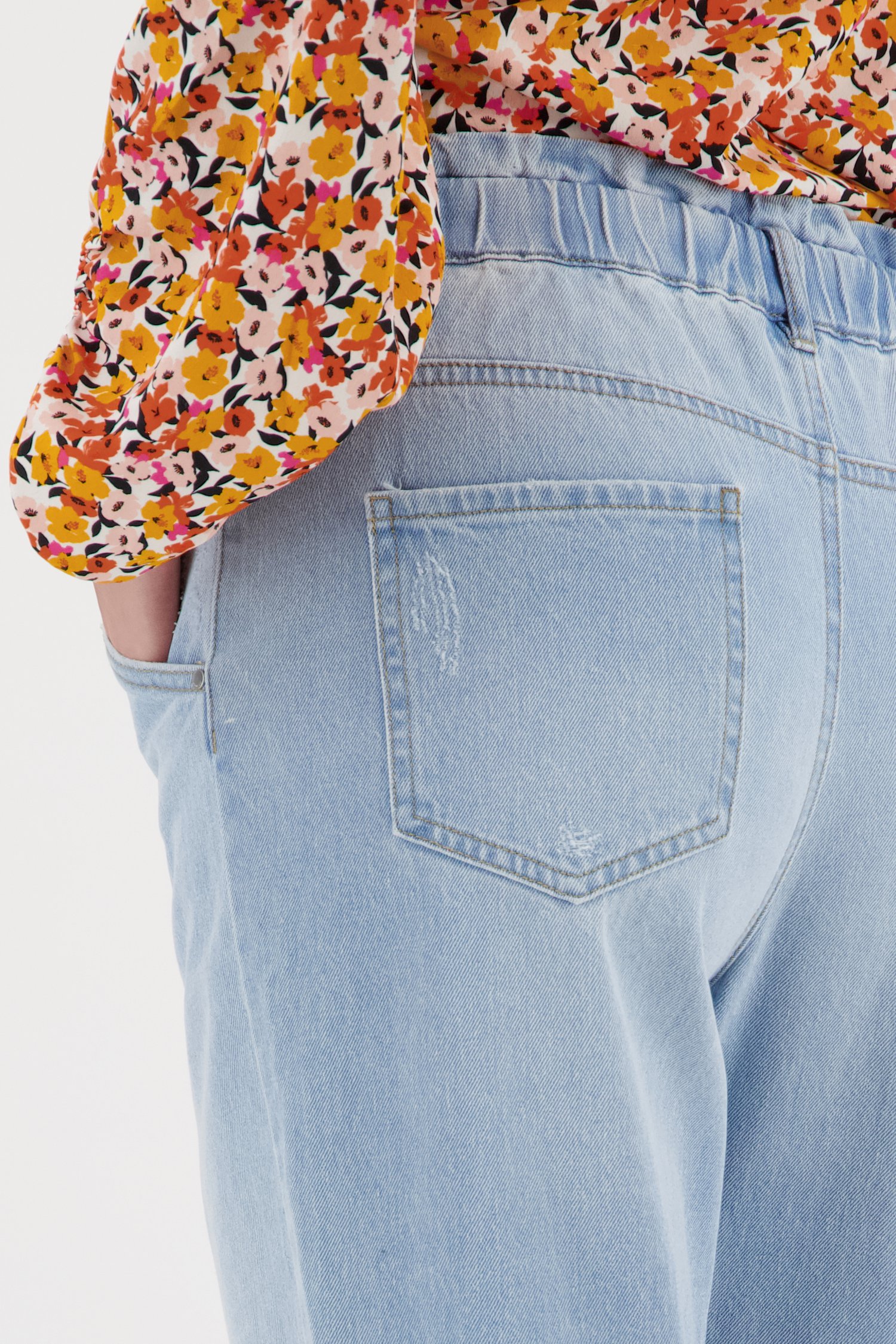 Lichtblauwe, high-waisted jeans - mom fit  van JDY voor Dames