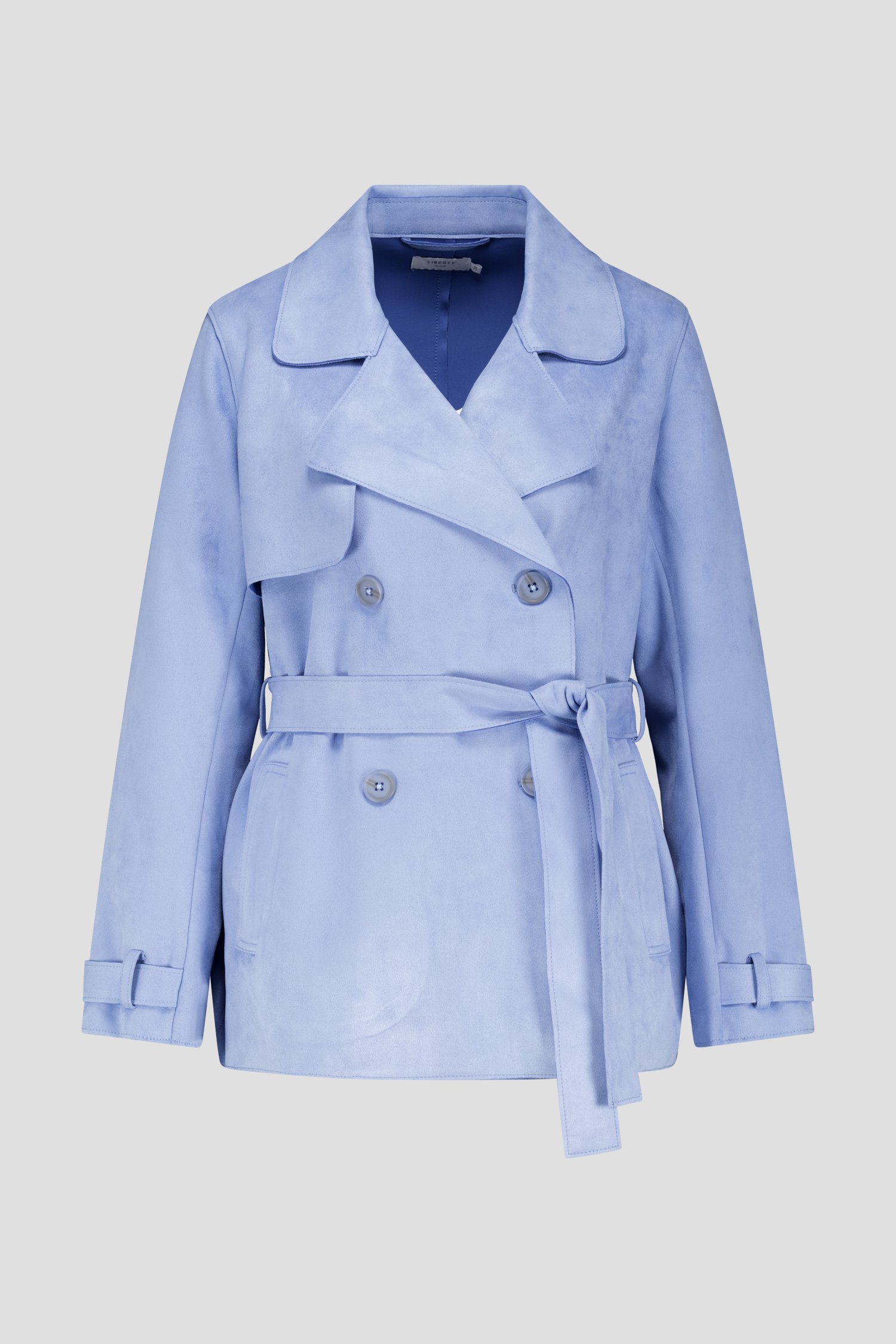 Lichtblauwe jas met suède look van Liberty Island voor Dames