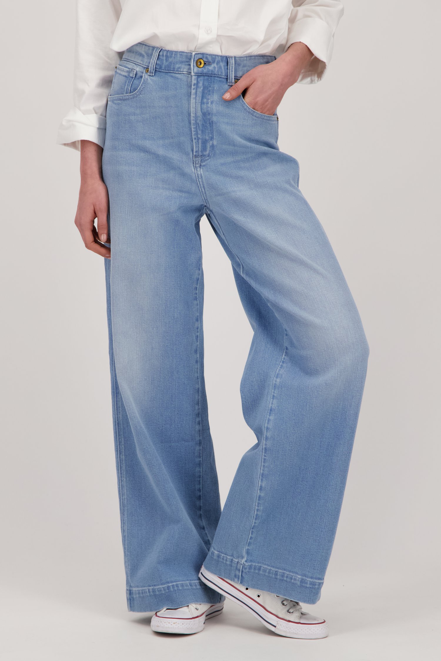 Lichtblauwe jeans - Wide leg fit  van Liberty Island Denim voor Dames