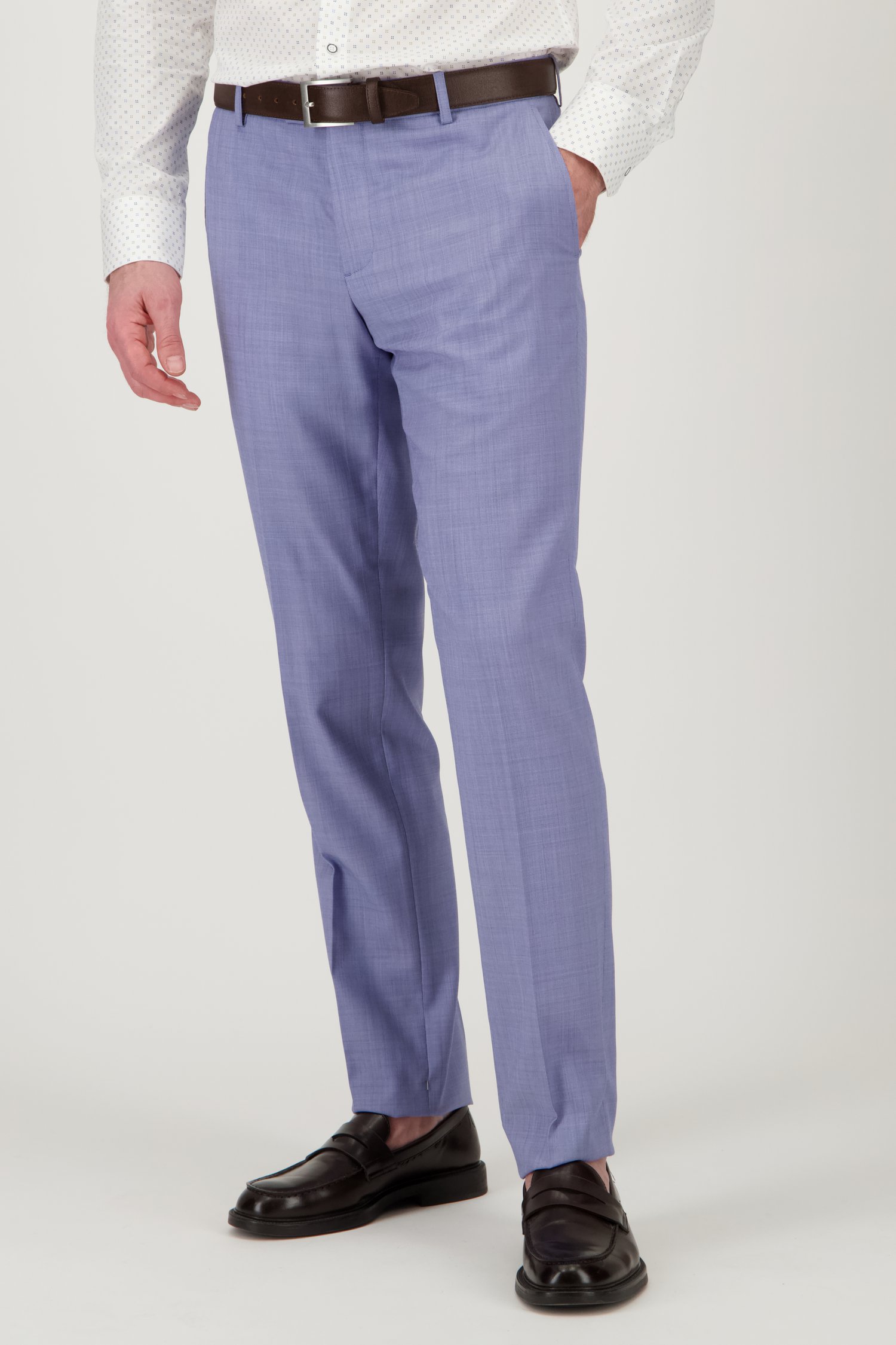 Voorkant van Lichtblauwe kostuumbroek – Slim fit door Dansaert Black voor Heren
