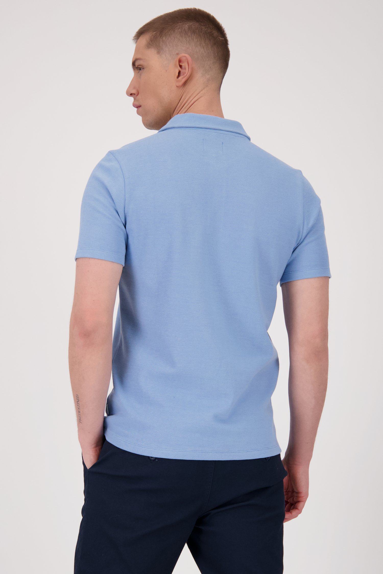 Lichtblauwe polo met structuur van Casual Five voor Heren