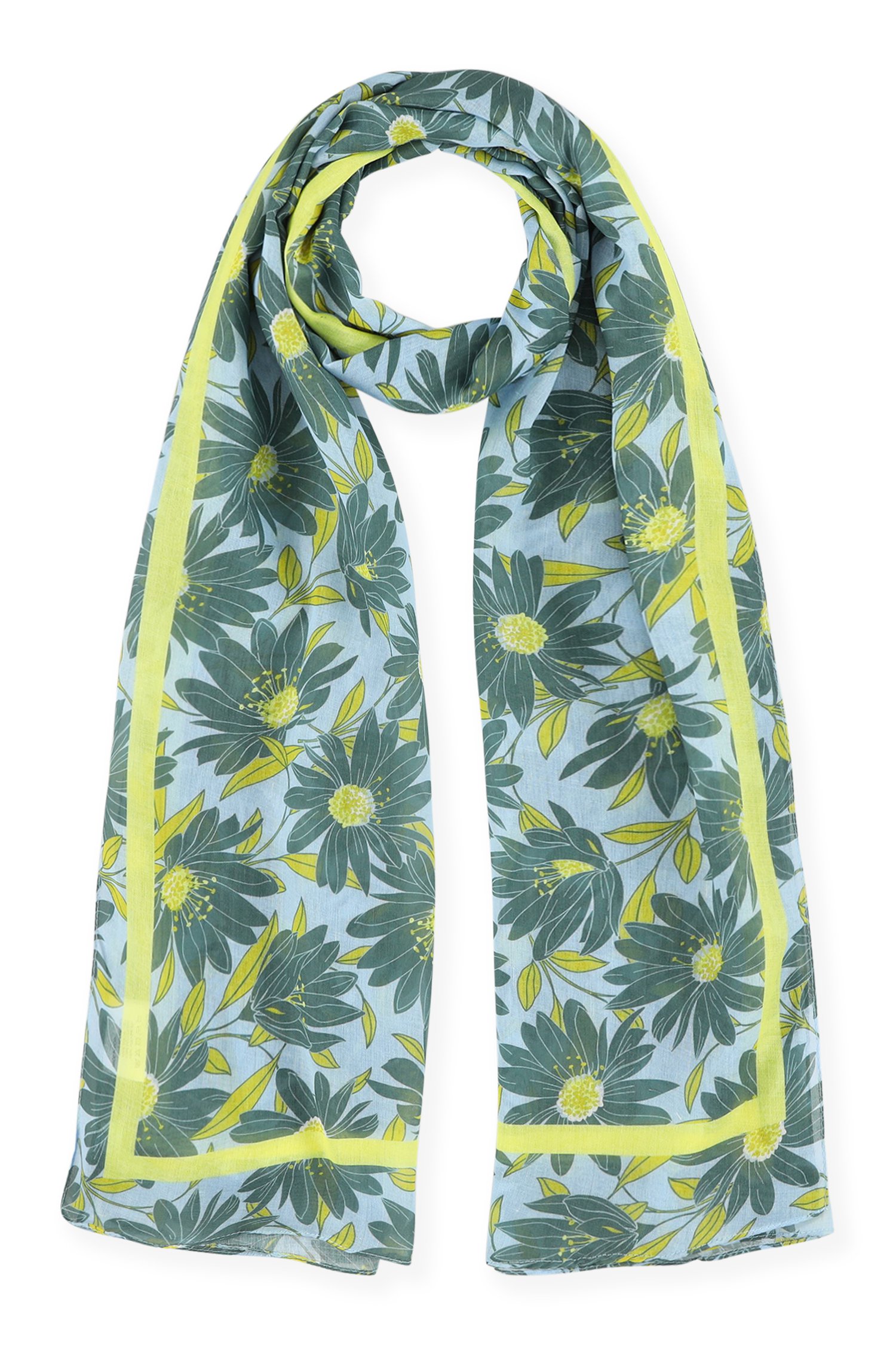 Lichtblauwe sjaal met bloemenprint van Liberty Island voor Dames