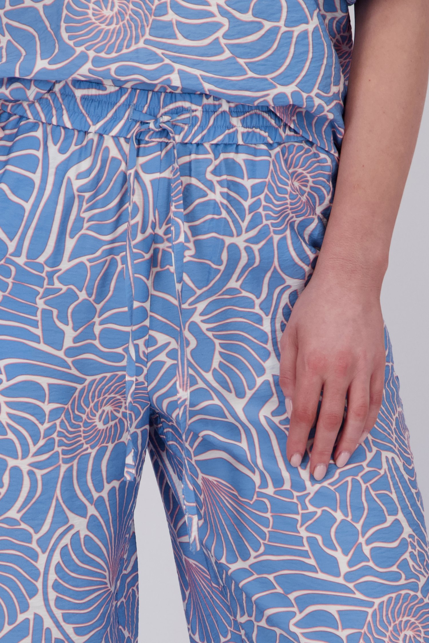 Lichtblauwe wijde broek met print van Libelle voor Dames
