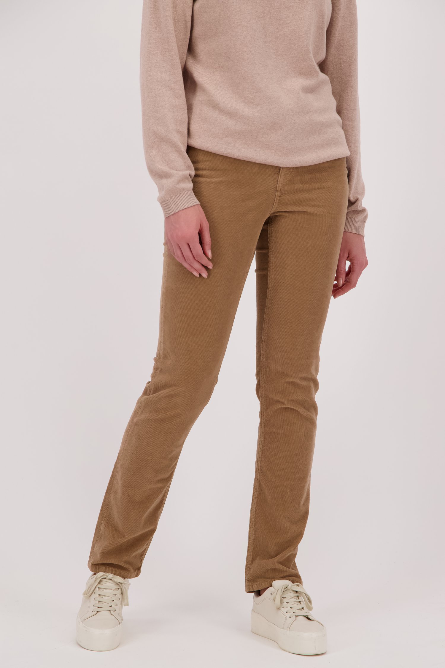 Lichtbruine broek in corduroy - straight fit van Liberty Island voor Dames