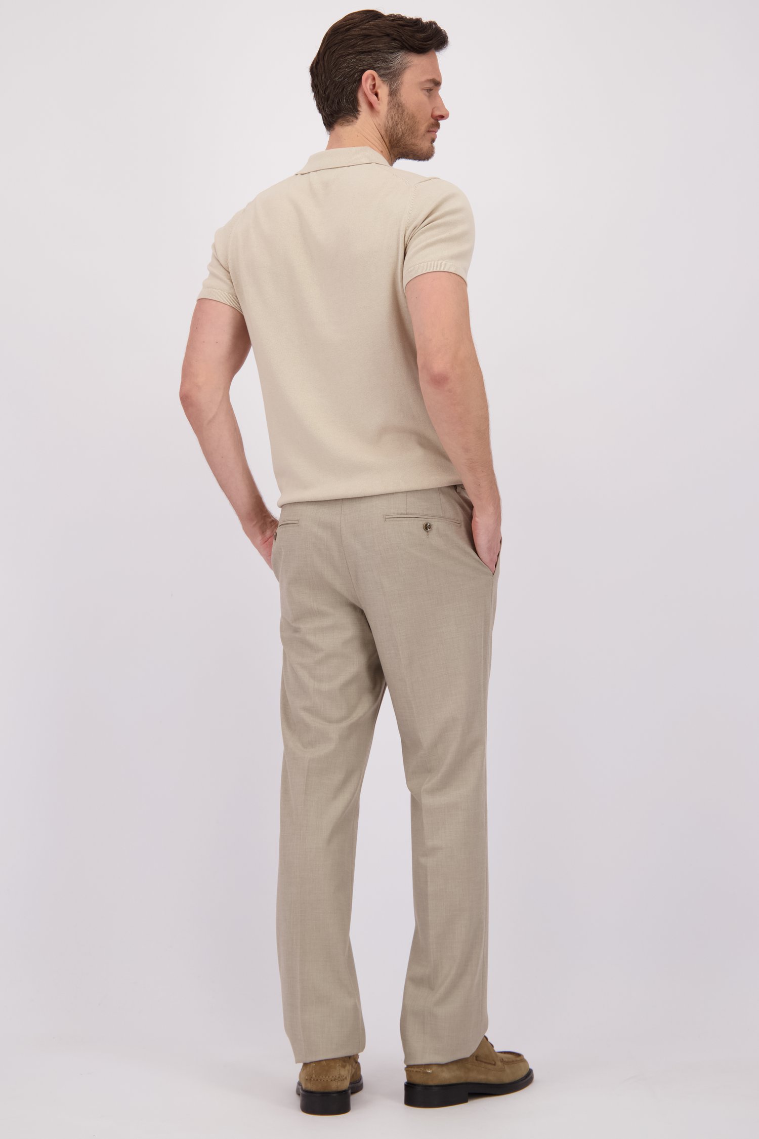 Achterkant van Lichtbruine kostuumbroek - Comfort fit door Dansaert Black voor Heren