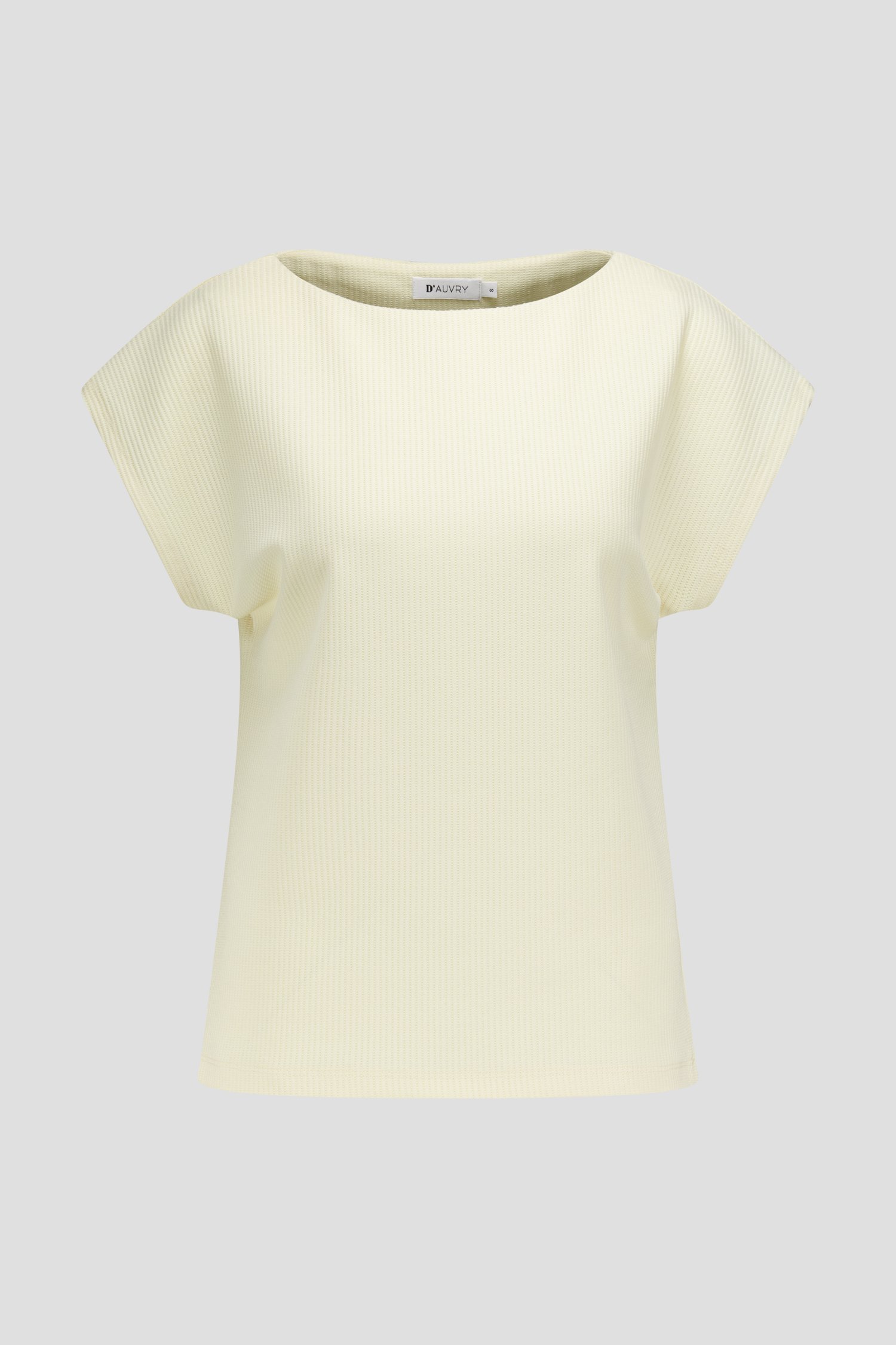 Productfoto 1 van Lichtgeel geribd T-shirt door D'Auvry voor Dames