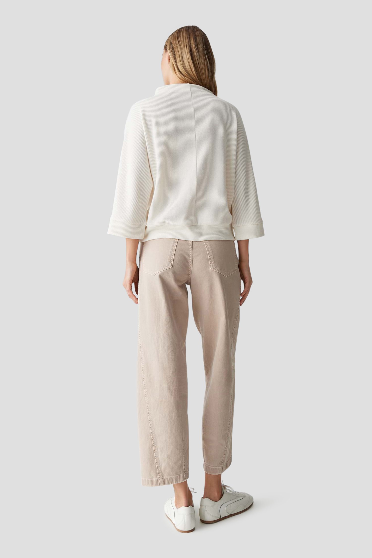 Achterkant van Lichtgeel T-shirt met 3/4 mouwen door Opus voor Dames