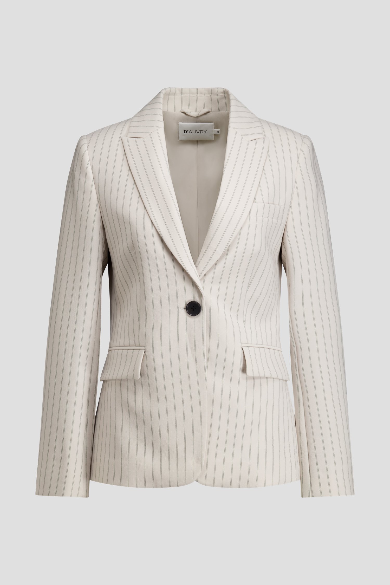 Productfoto 1 van Lichtgrijze gestreepte blazer door D'Auvry voor Dames