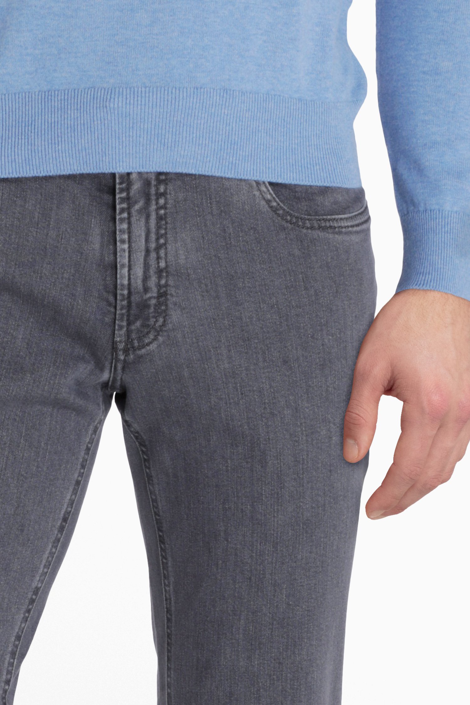 Lichtgrijze jeans - Jackson - regular fit van Brassville voor Heren