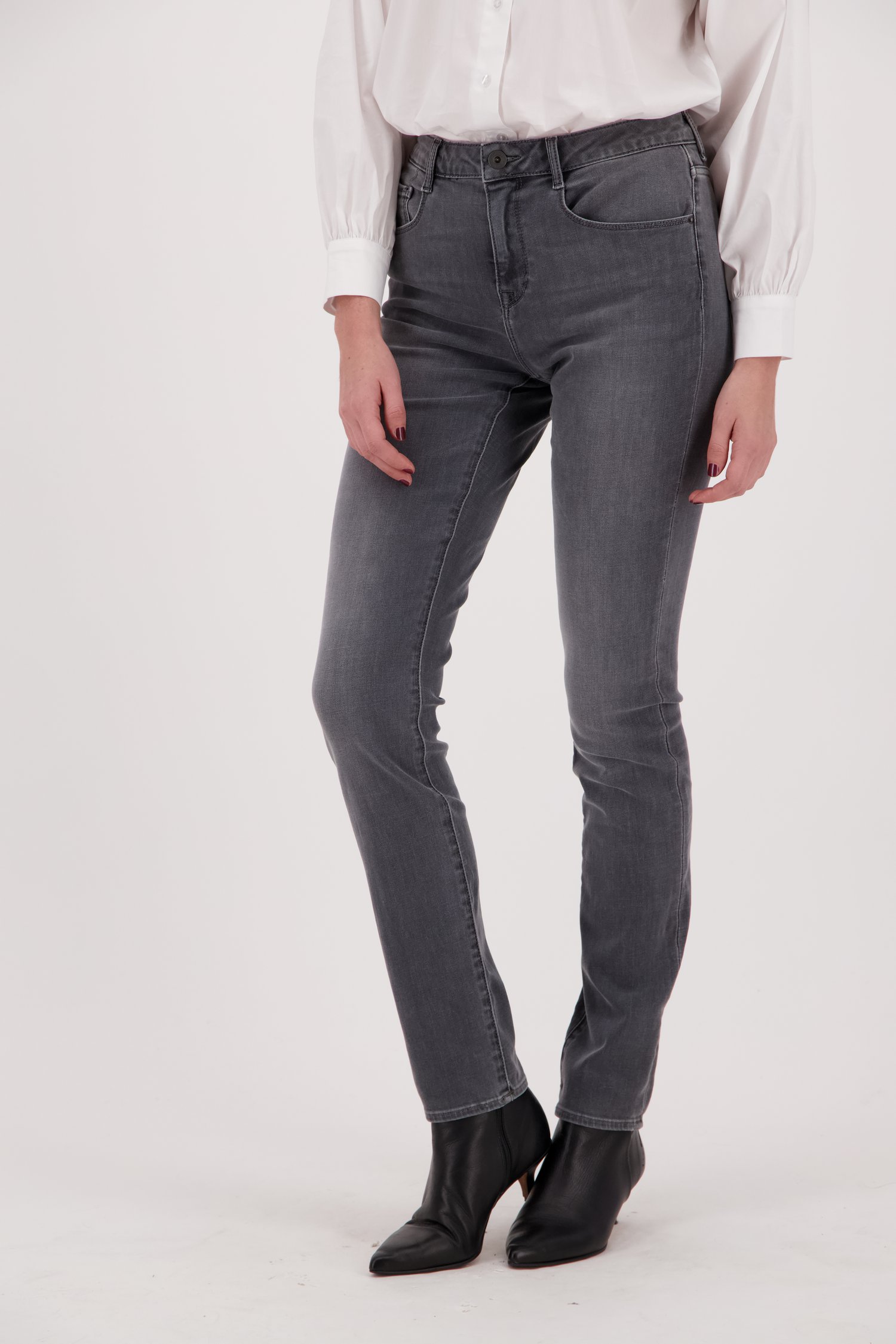 Lichtgrijze jeans - Lily - slim fit - L34 van Liberty Island Denim voor Dames
